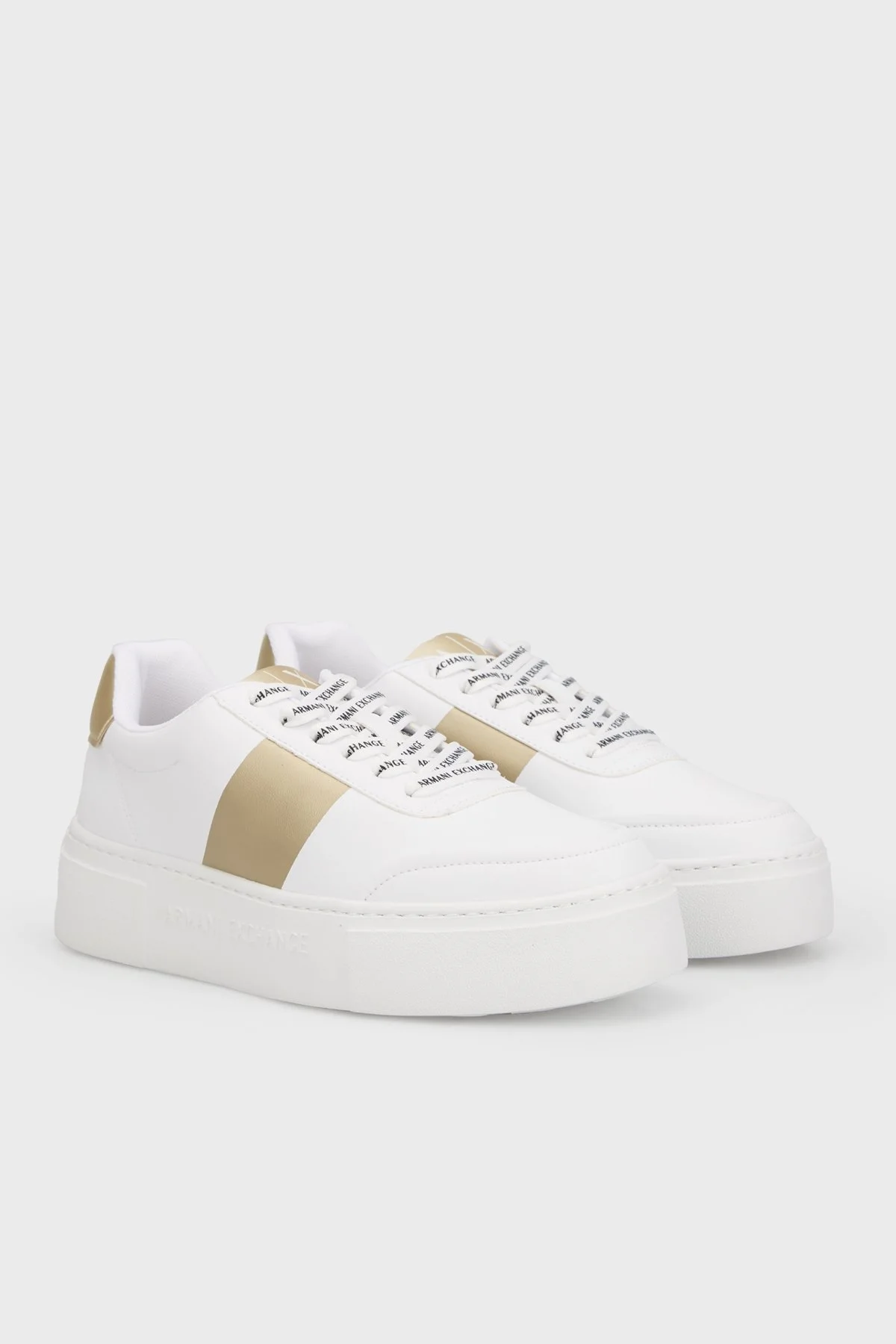 Armani Exchange Sneaker Bayan Ayakkabı XDX134 XV726 T782 BEYAZ-GOLD - 3