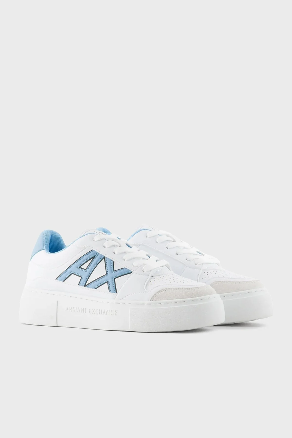 Armani Exchange Sneaker Bayan Ayakkabı XDX147 XV830 K709 BEYAZ-MAVİ - 2