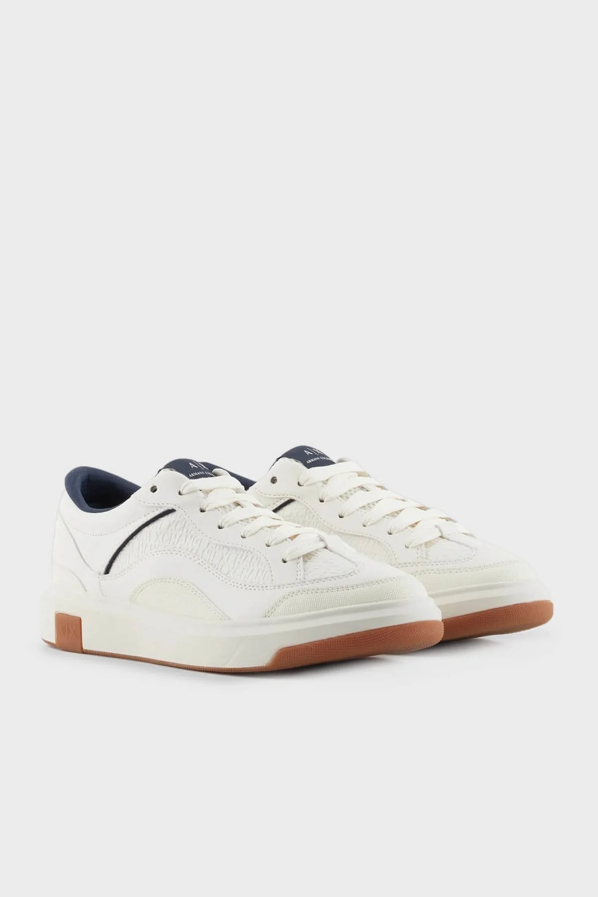 Armani Exchange Sneaker Erkek Ayakkabı XUX193 XV792 N481 BEYAZ-LACİVERT - 2