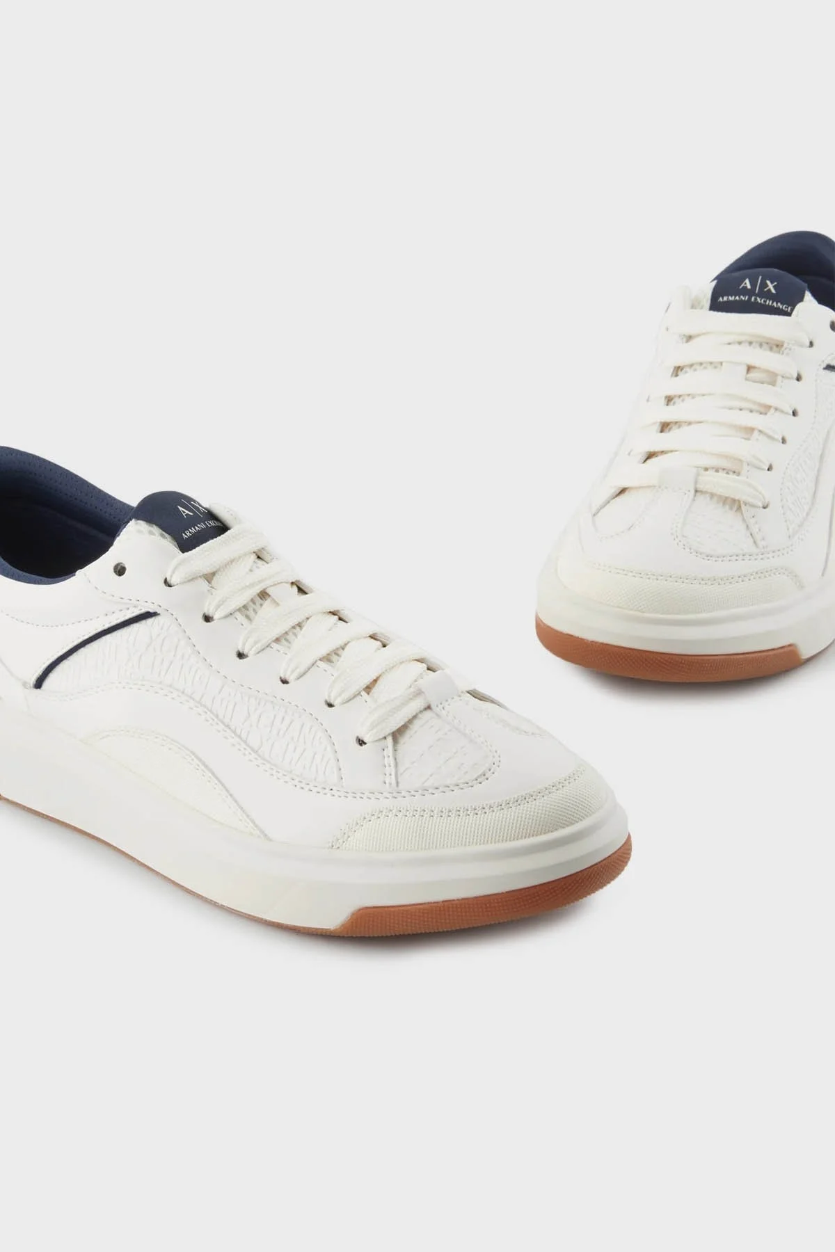 Armani Exchange Sneaker Erkek Ayakkabı XUX193 XV792 N481 BEYAZ-LACİVERT - 5