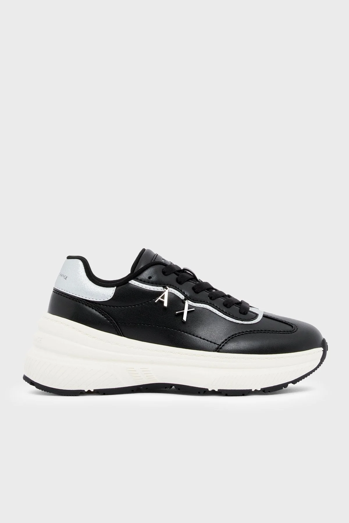 Armani Exchange Sneaker Kadın Ayakkabı XW003105 AF27405 MC372 Siyah-gümüş - 1