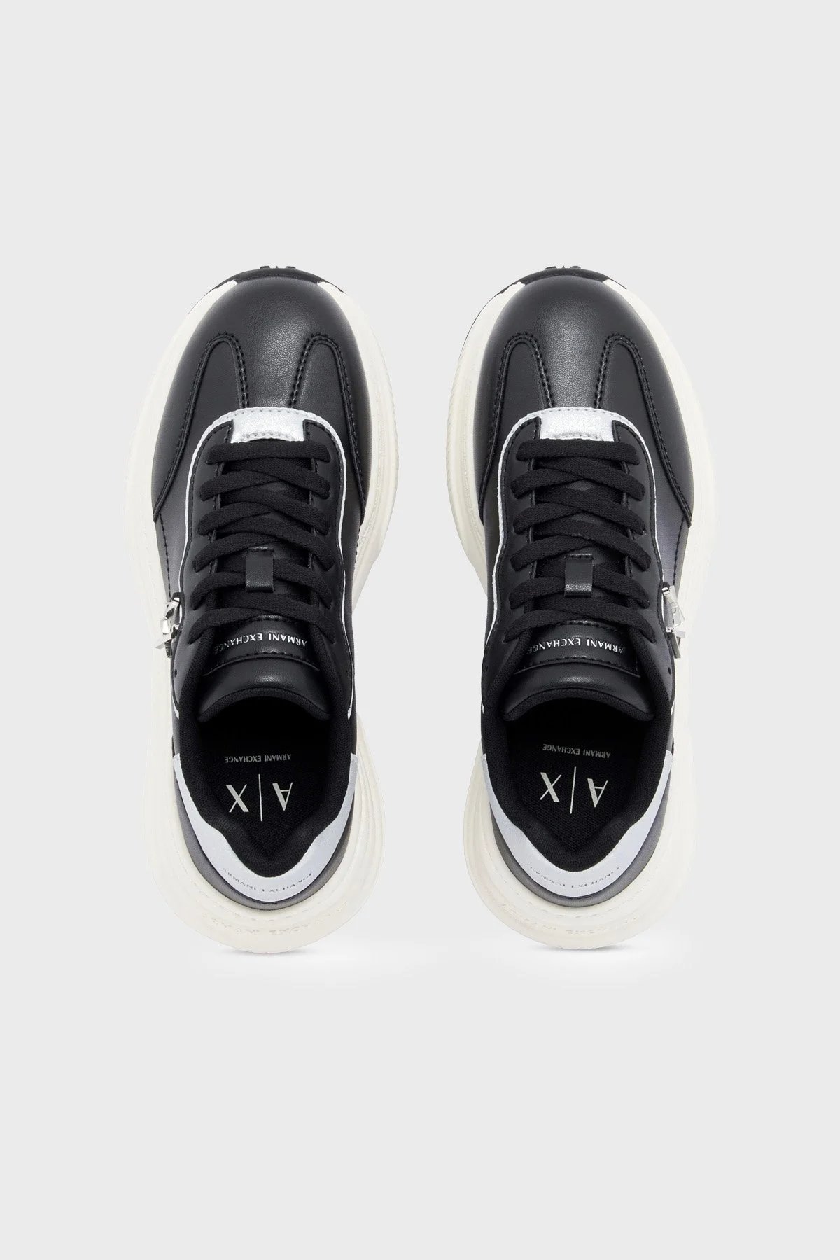 Armani Exchange Sneaker Kadın Ayakkabı XW003105 AF27405 MC372 Siyah-gümüş - 3