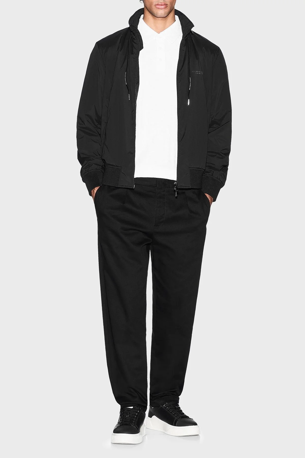 Armani Exchange Steç Regular Fit Dik Yaka Gizli Kapüşonlu Erkek Mont XM001583 AF19196 UC001 SİYAH - 2