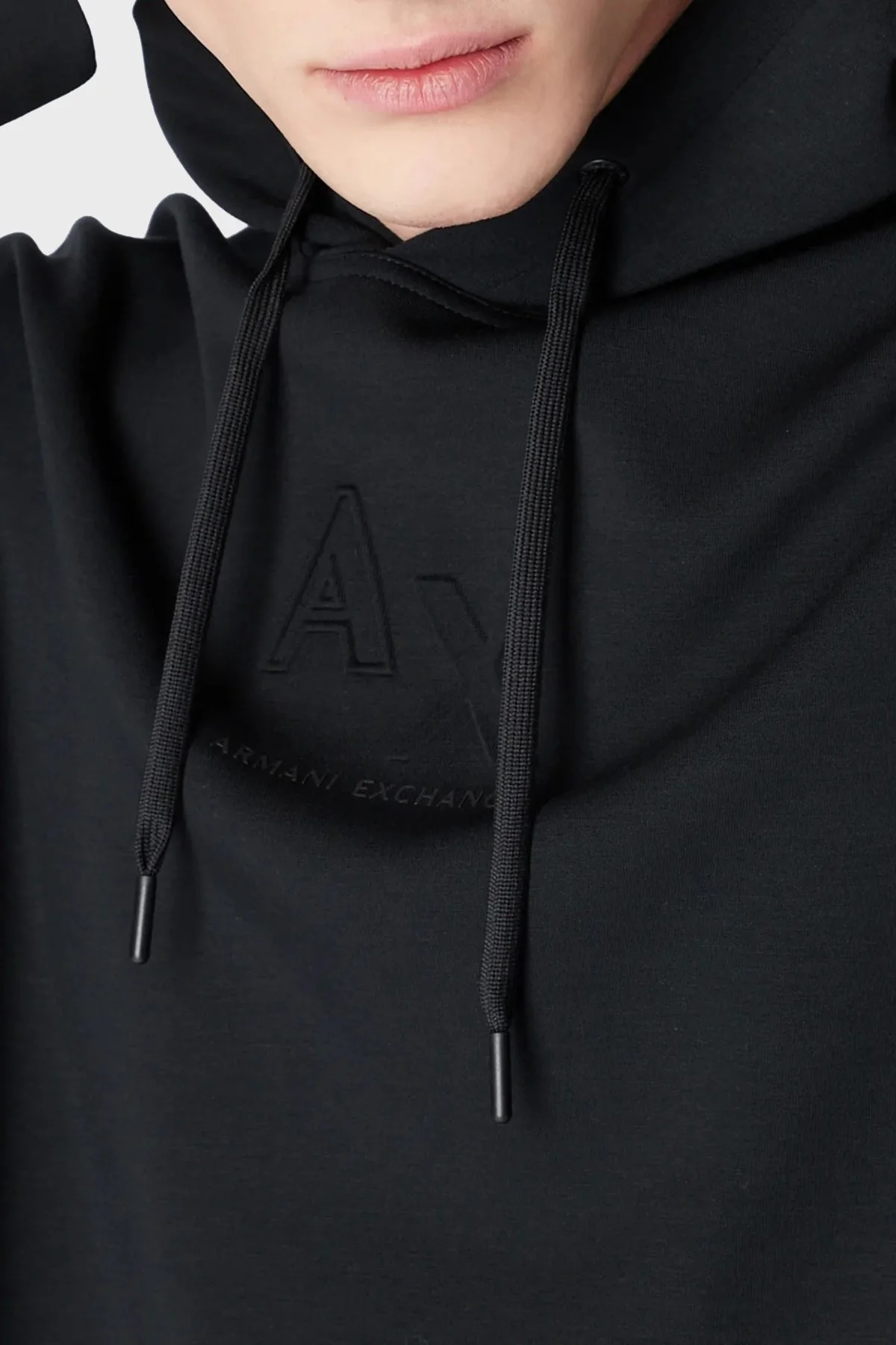 Armani Exchange Streç İnterlok Kapüşonlu Regular Fit Erkek Sweat 3RZMHE ZJZDZ 1200 SİYAH - 4