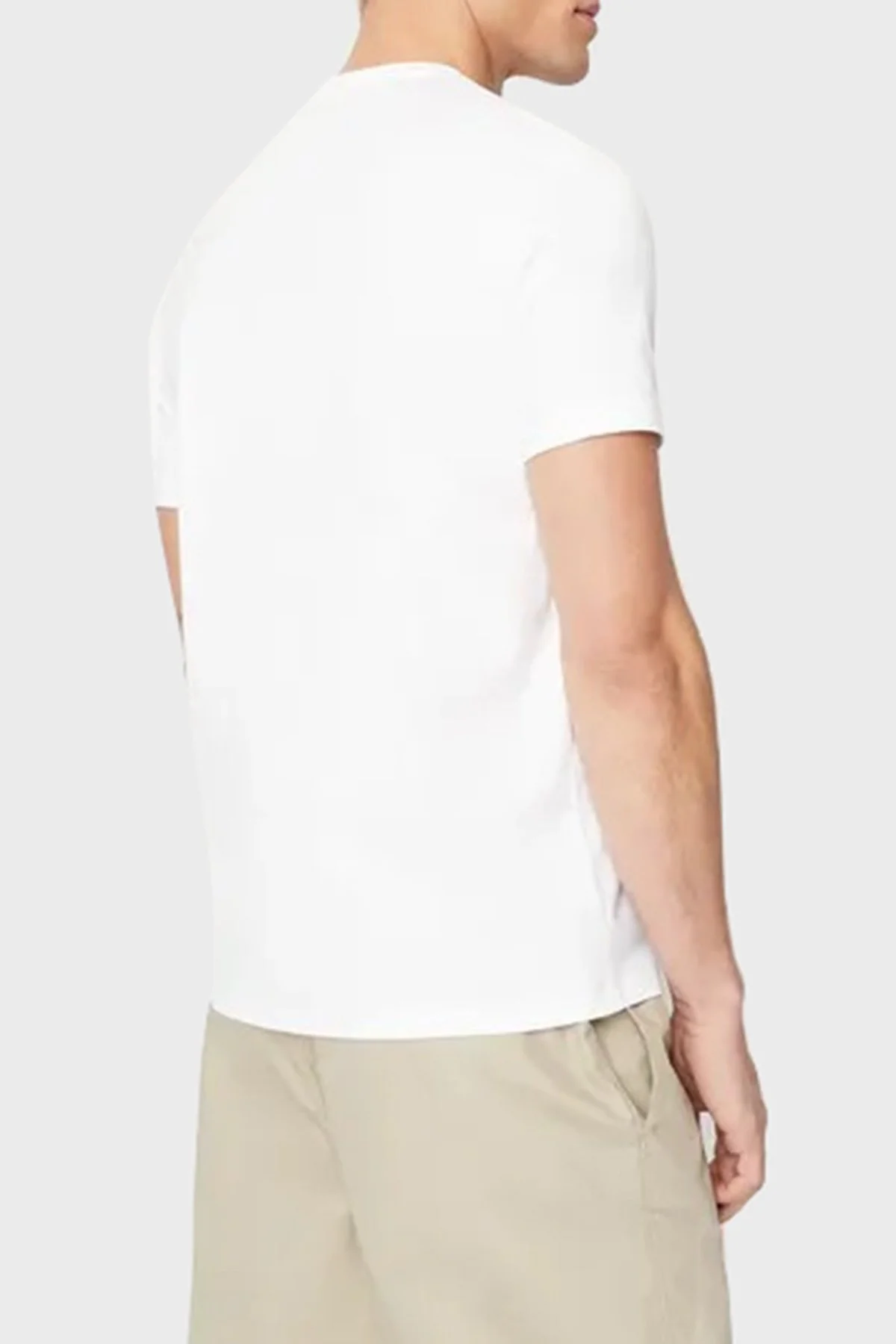 Armani Exchange Streç Jarse Pamuklu Bisiklet Yaka Regular Fit Erkek T Shirt 3RZTHB ZJBYZ 1100 BEYAZ - 2