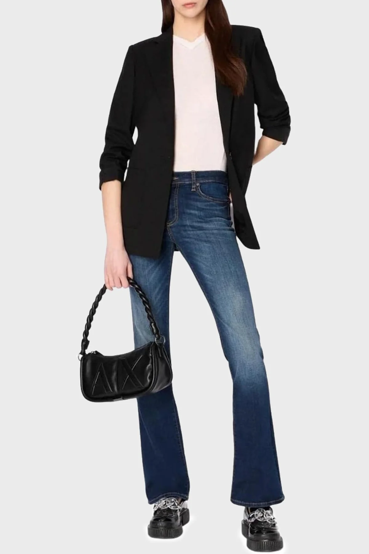 Armani Exchange Streç Pamuklu İspanyol Paça Slim Fit Jeans Bayan Kot Pantolon 3RYJ65 Y4NYZ 1500 LACİVERT - 2