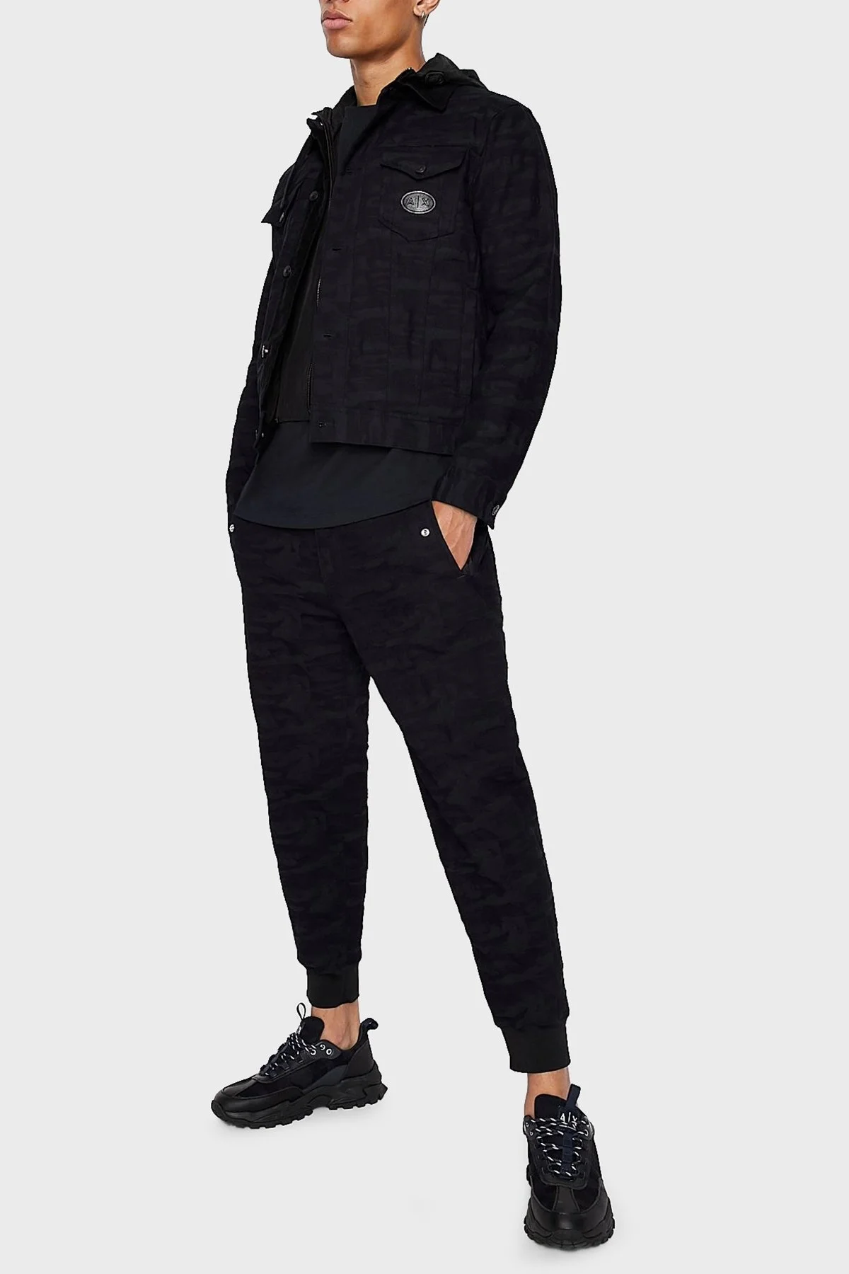 Armani Exchange Streç Pamuklu Kamuflaj Desenli Denim Erkek Pantolon 3LZPG6 Z2MSZ 05FF LACİVERT-KAMUFLAJ - 1