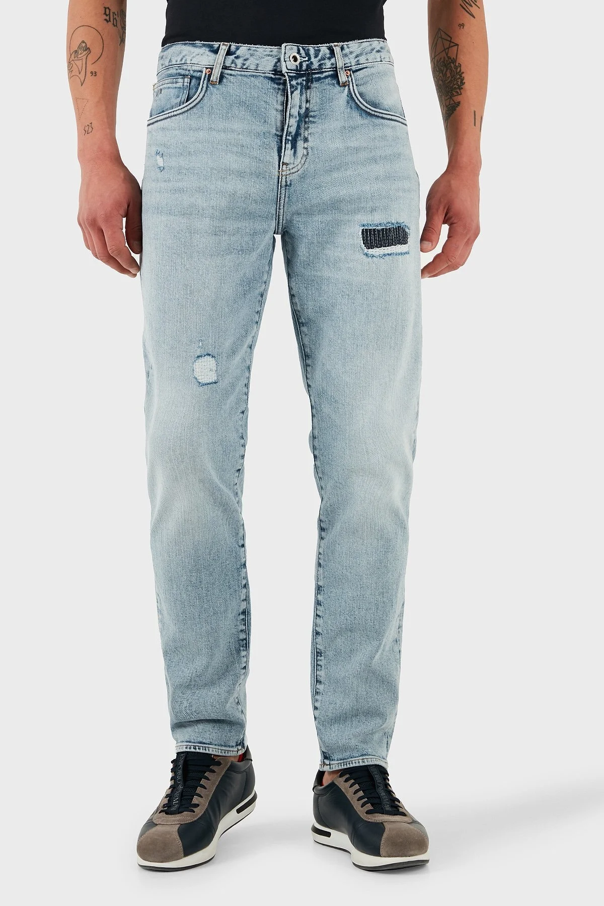 Armani Exchange Streç Pamuklu Regular Fit Dar Paça Jeans Erkek Kot Pantolon XM000049 AF13094 MB001 LACİVERT - 7