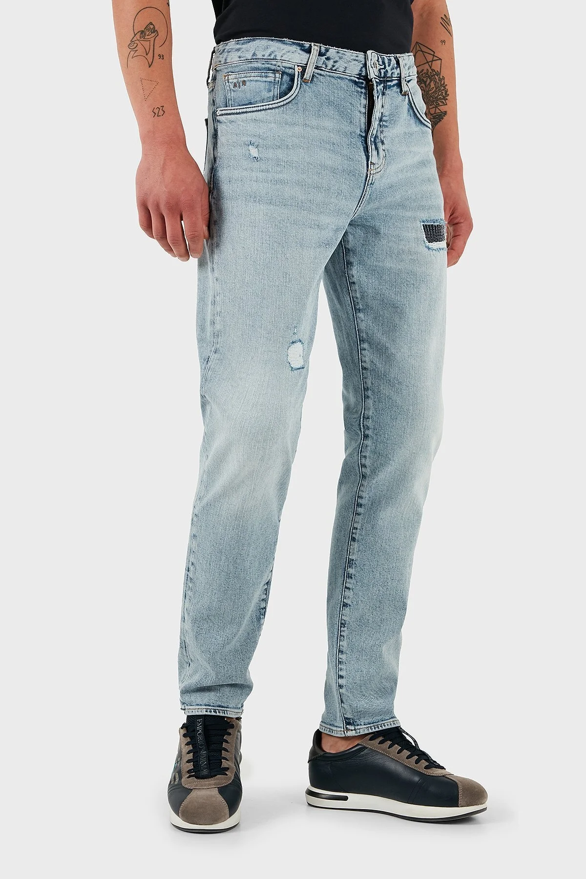 Armani Exchange Streç Pamuklu Regular Fit Dar Paça Jeans Erkek Kot Pantolon XM000049 AF13094 MB001 LACİVERT - 9