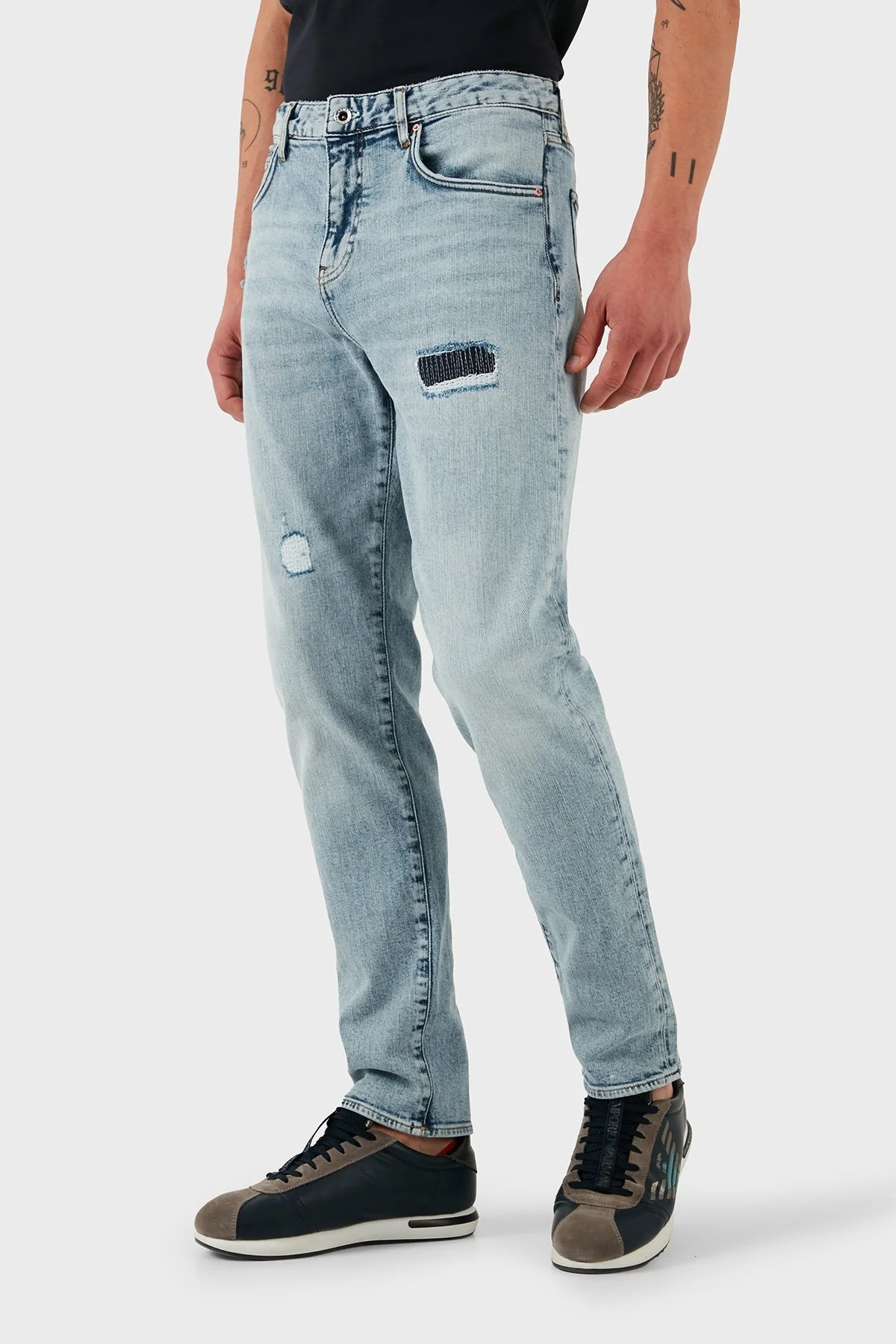 Armani Exchange Streç Pamuklu Regular Fit Dar Paça Jeans Erkek Kot Pantolon XM000049 AF13094 MB001 LACİVERT - 11