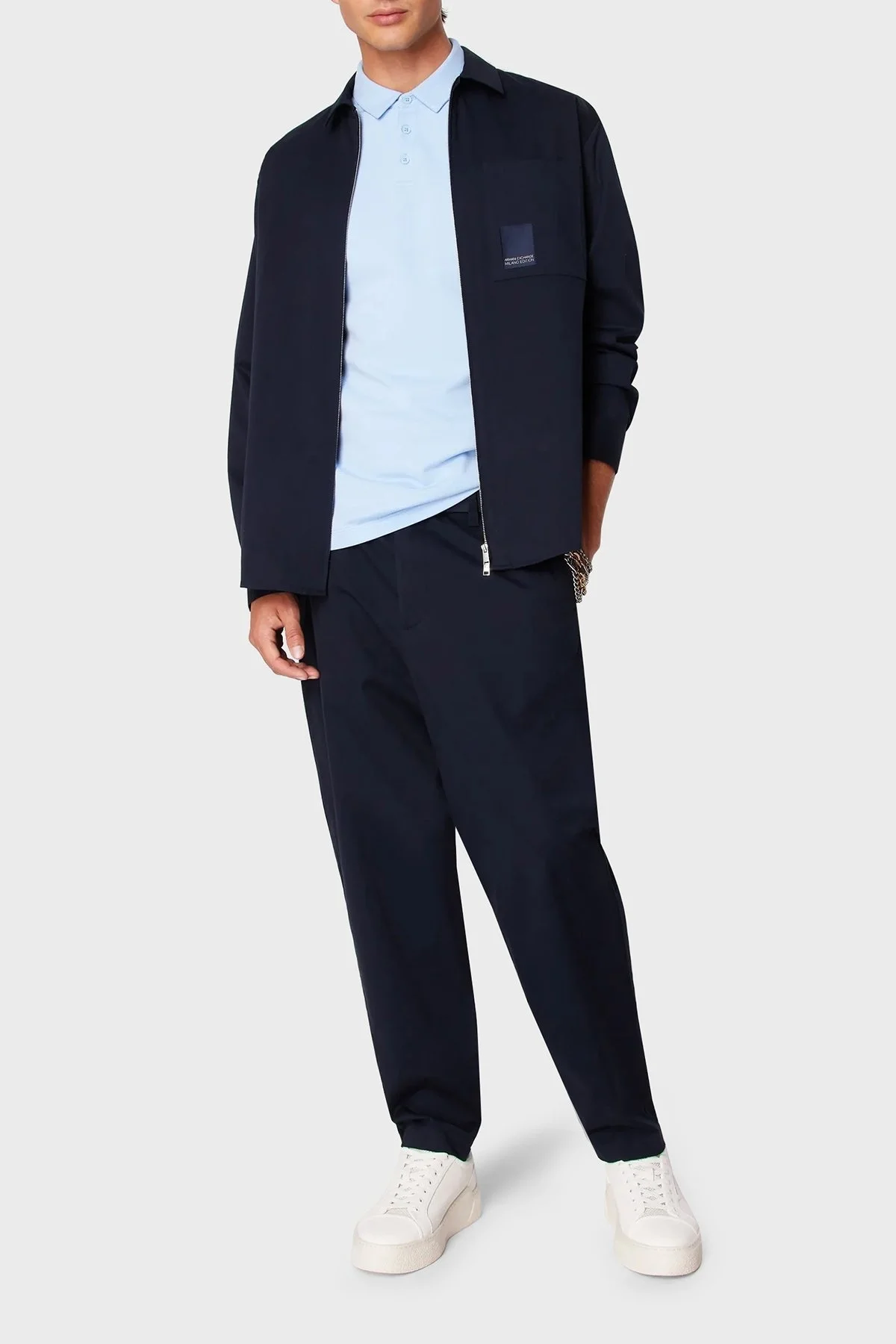 Armani Exchange Streç Pamuklu Regular Fit Erkek Gömlek 3DZC06 ZN3TZ 15DK LACİVERT - 3