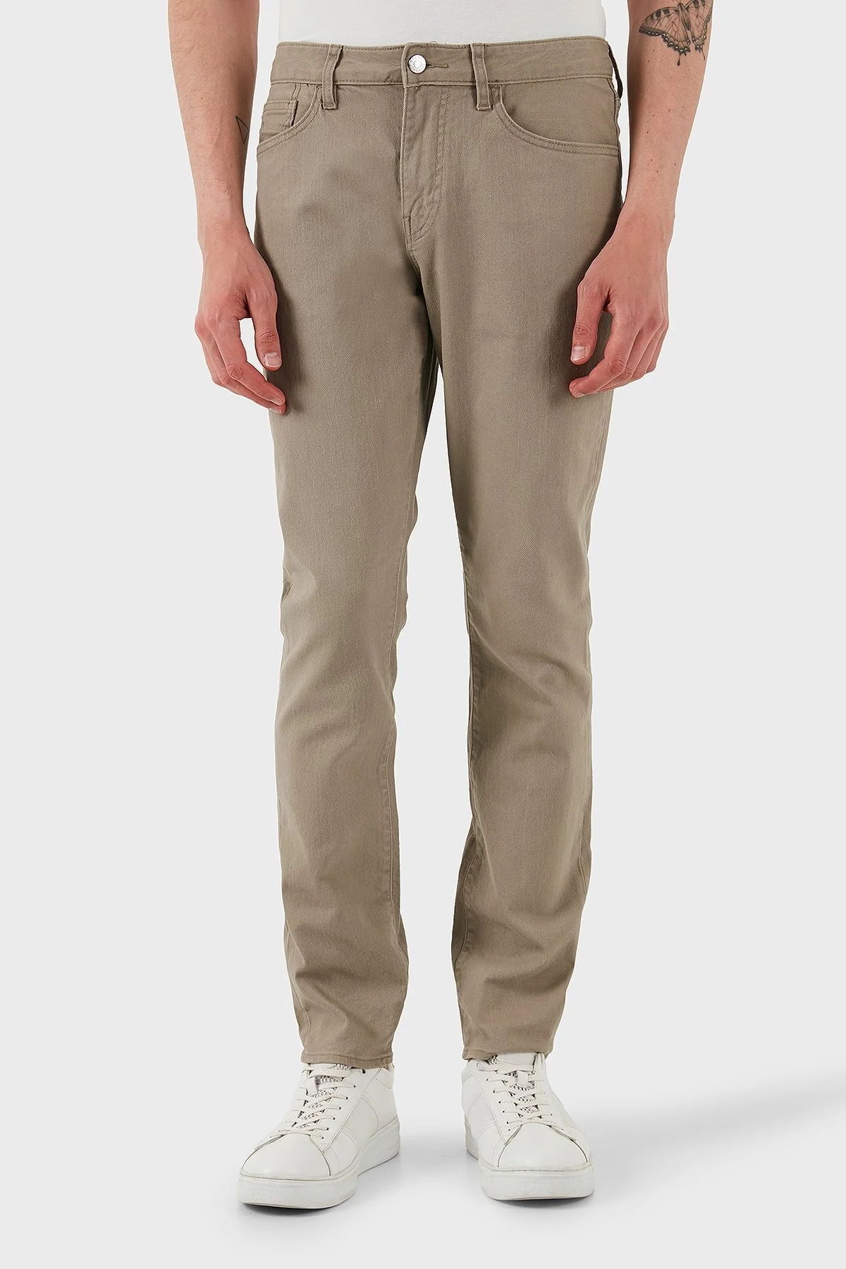 Armani Exchange Streç Pamuklu Regular Fit Normal Bel Düz Paça Jeans Erkek Kot Pantolon XM000070 AF14267 U6167 BEJ - 7