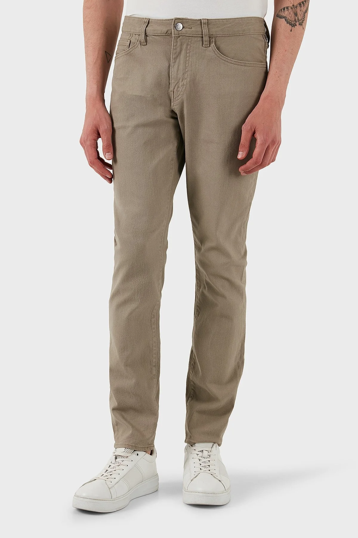 Armani Exchange Streç Pamuklu Regular Fit Normal Bel Düz Paça Jeans Erkek Kot Pantolon XM000070 AF14267 U6167 BEJ - 9