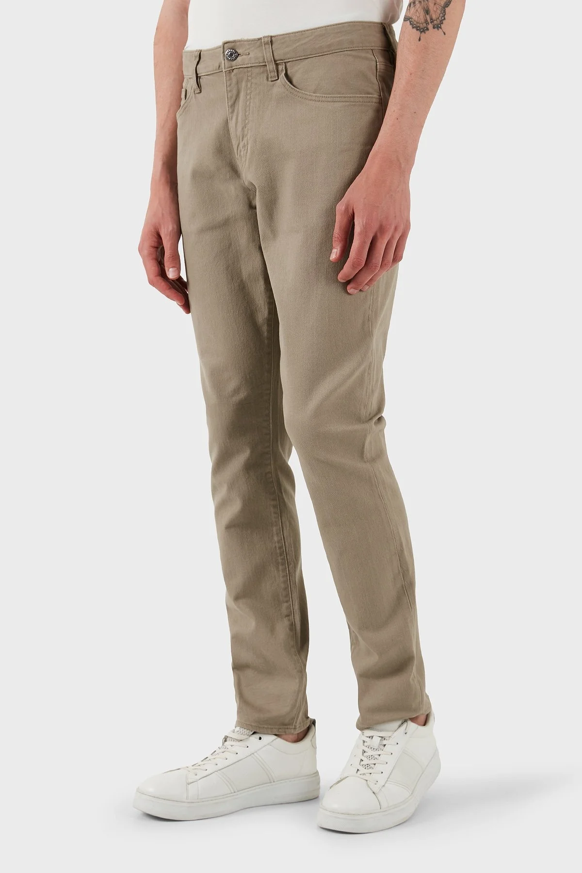 Armani Exchange Streç Pamuklu Regular Fit Normal Bel Düz Paça Jeans Erkek Kot Pantolon XM000070 AF14267 U6167 BEJ - 10