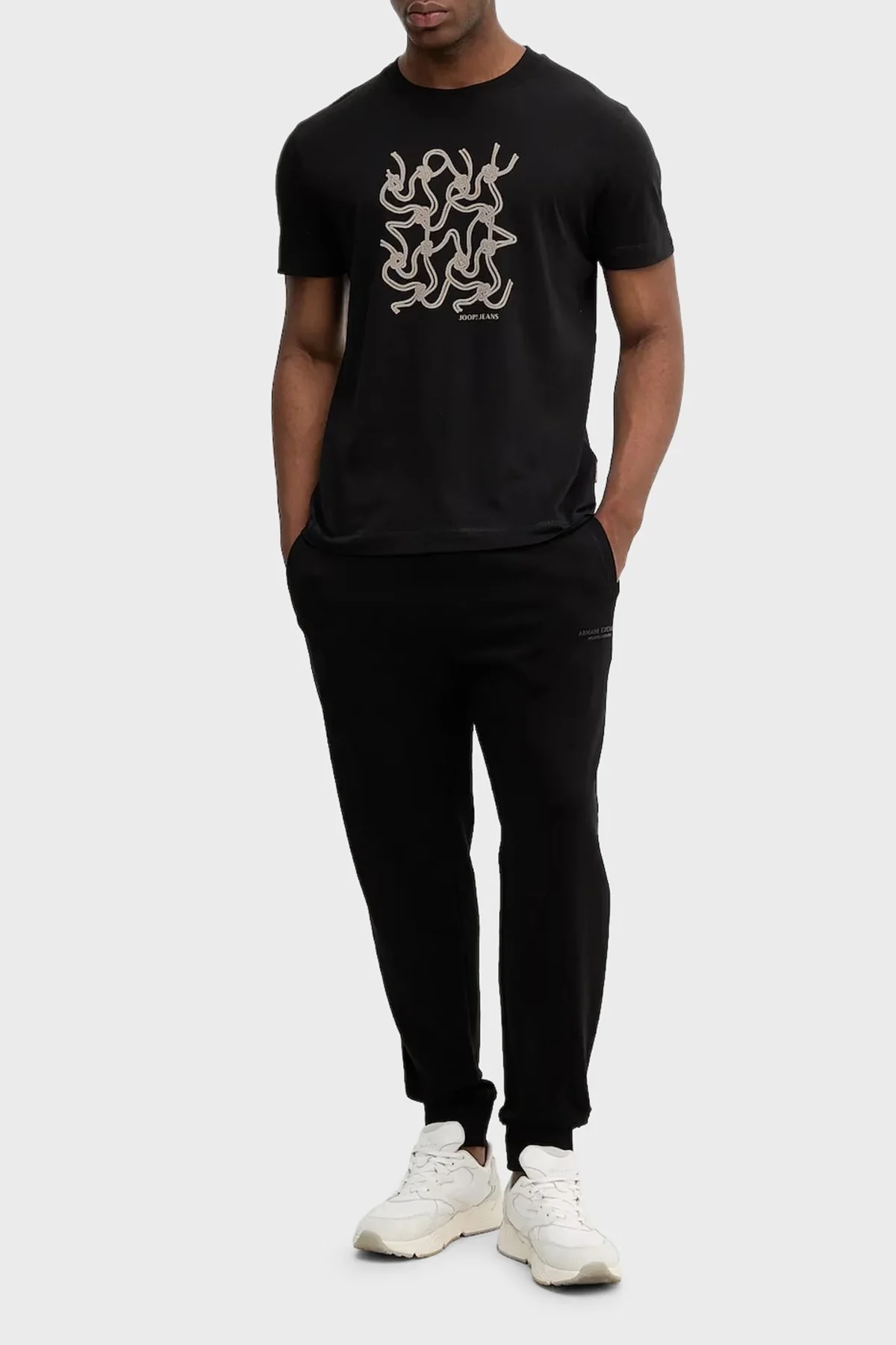 Armani Exchange Streç Pamuklu Regular Fit Normal Bel Jogger Erkek Pantolon XM001299 AF20934 UC001 SİYAH - 2