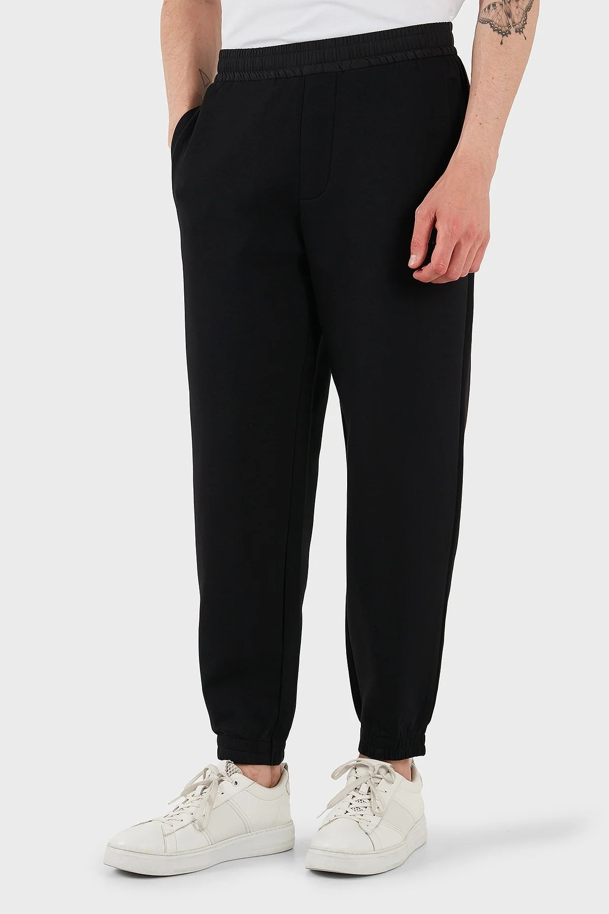 Armani Exchange Streç Pamuklu Regular Fit Normal Bel Lastikli Paça Jogger Erkek Pantolon XM000516 AF13047 MC105 SİYAH - 9