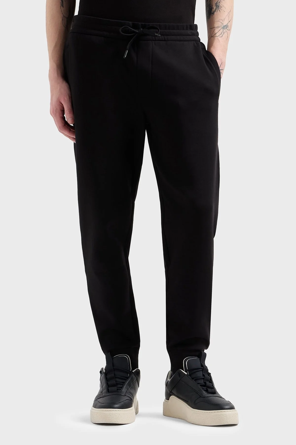 Armani Exchange Streç Pamuklu Regular Fit Normal Bel Ribanalı Paça Jogger Erkek Pantolon XM000373 AF10818 UC001 SİYAH - 7