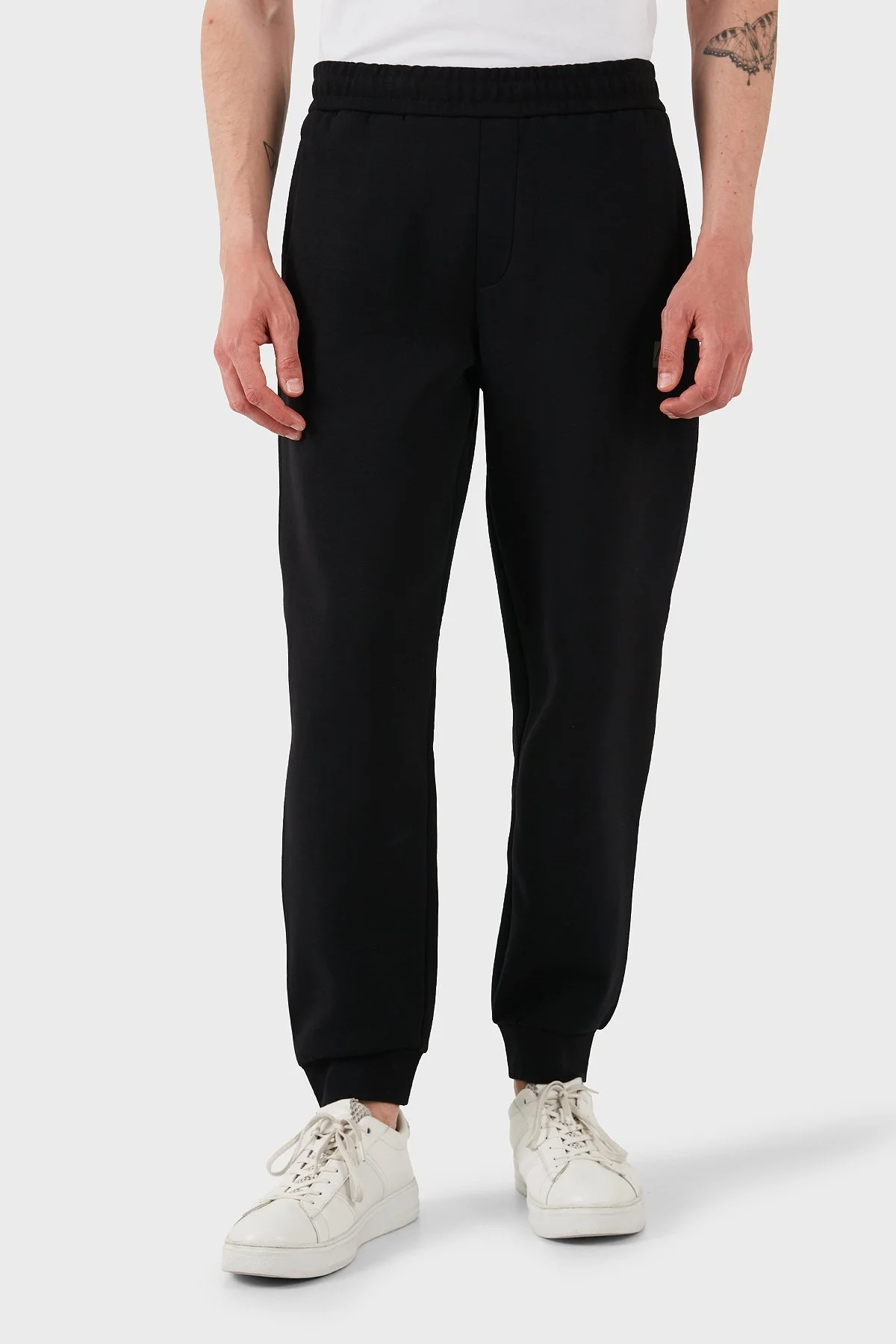 Armani Exchange Streç Pamuklu Regular Fit Normal Bel Ribanalı Paça Jogger Erkek Pantolon XM000744 AF13047 UC001 SİYAH - 11