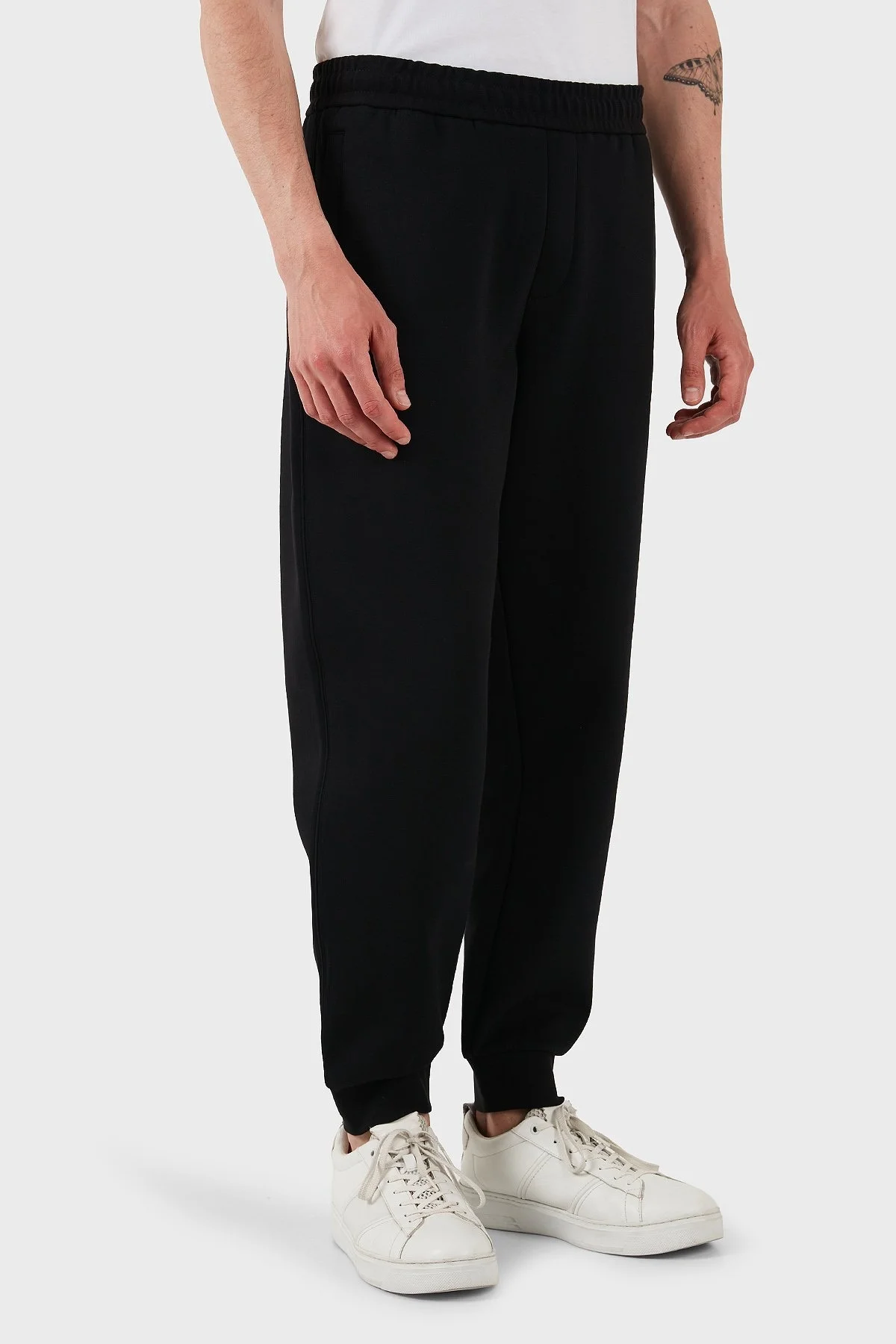 Armani Exchange Streç Pamuklu Regular Fit Normal Bel Ribanalı Paça Jogger Erkek Pantolon XM000744 AF13047 UC001 SİYAH - 12