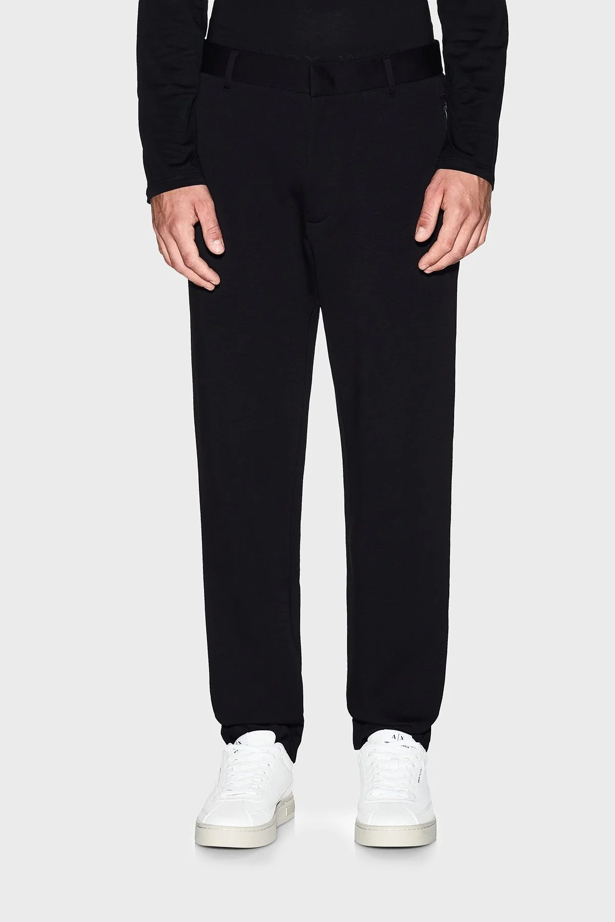 Armani Exchange Streç Pamuklu Regular Fit Orta Bel Düz Paça Erkek Pantolon XM001302 AF10818 UC001 SİYAH - 1