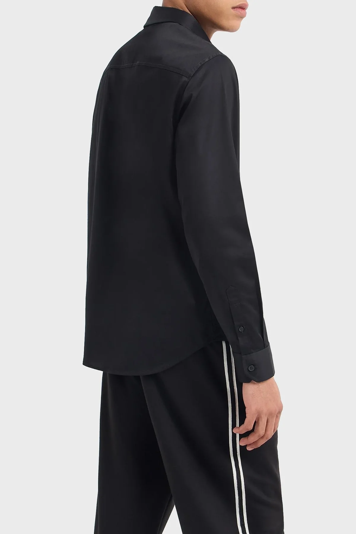 Armani Exchange Streç Pamuklu Regular Fit Poplin Erkek Gömlek 8NZC99 ZN10Z 1200 SİYAH - 2