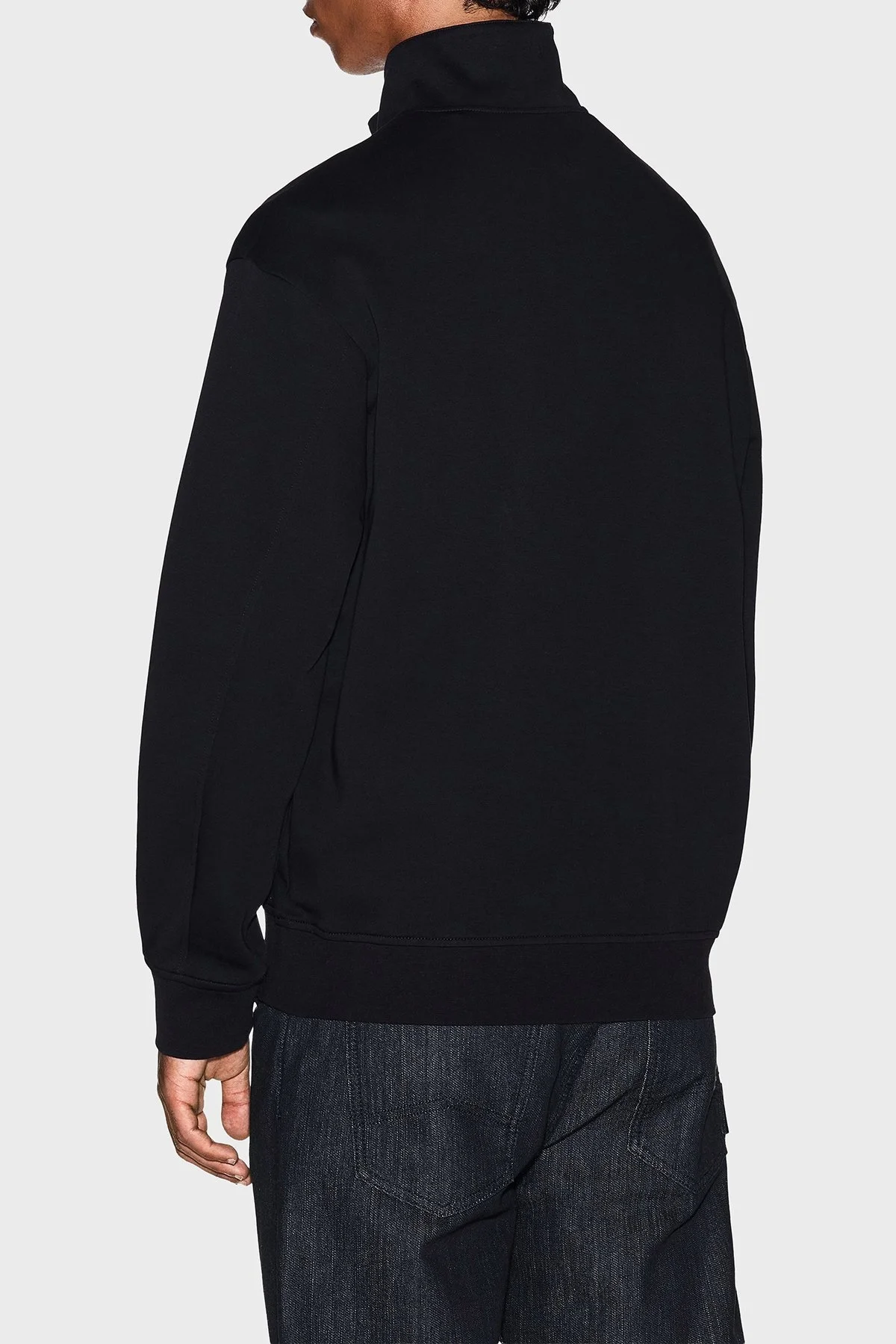 Armani Exchange Streç Pamuklu Regular Fit Yarım Fermuarlı Dik Yaka Erkek Sweat XM001295 AF10818 UC001 SİYAH - 3
