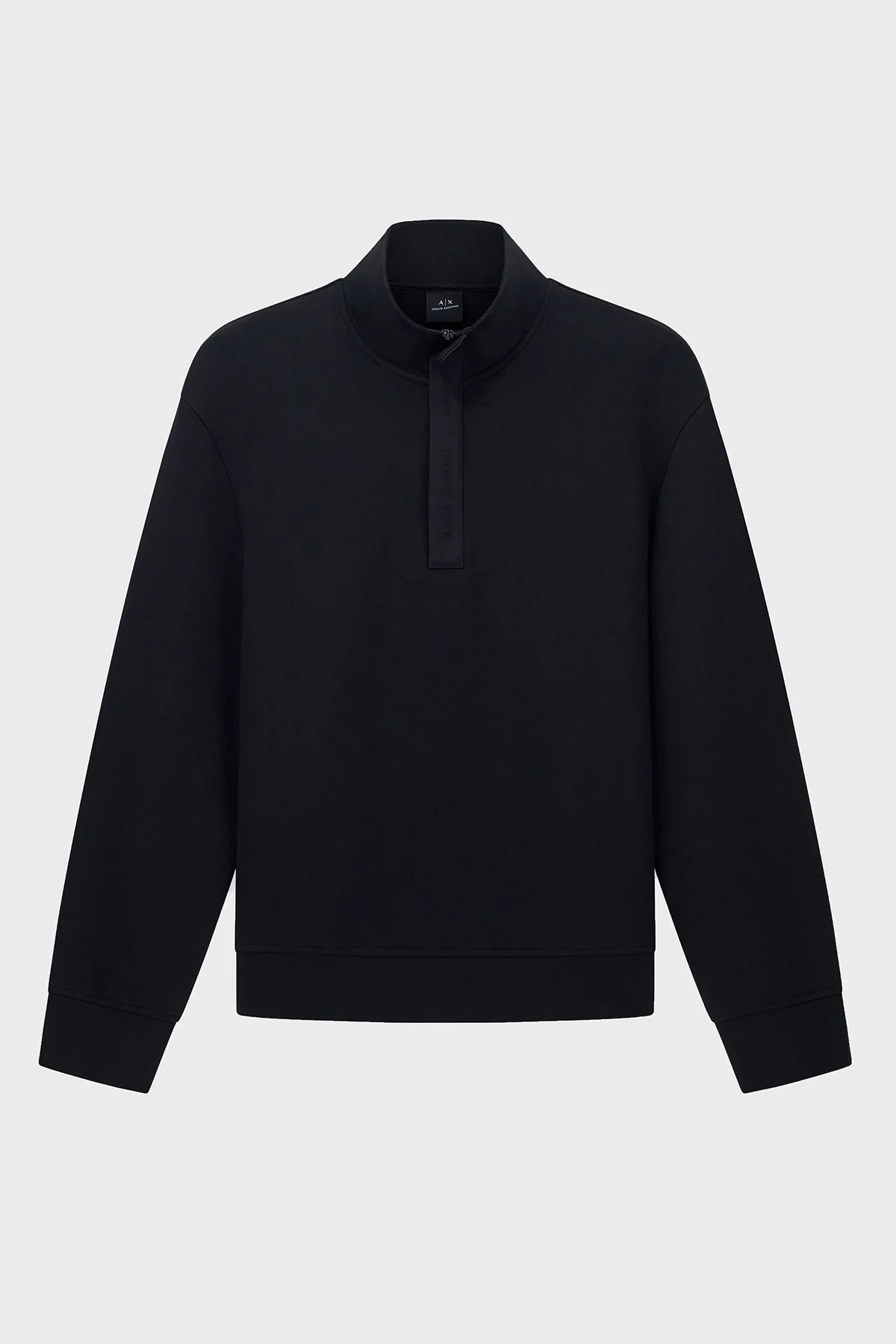 Armani Exchange Streç Pamuklu Regular Fit Yarım Fermuarlı Dik Yaka Erkek Sweat XM001295 AF10818 UC001 SİYAH - 5