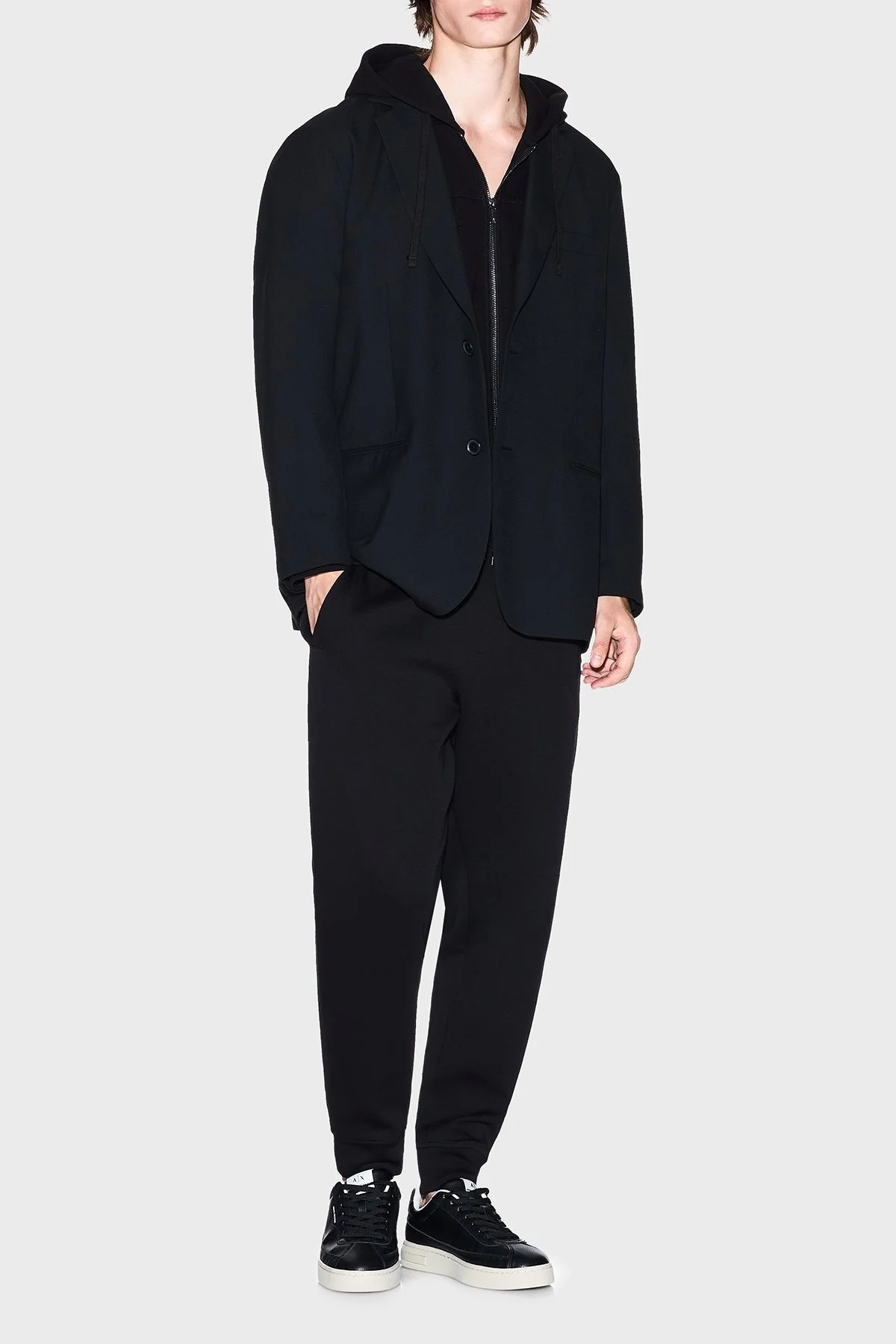 Armani Exchange Streç Pamuklu Relaxed Fit Kapüşonlu Erkek Sweat XM000967 AF16222 UC001 SİYAH - 2