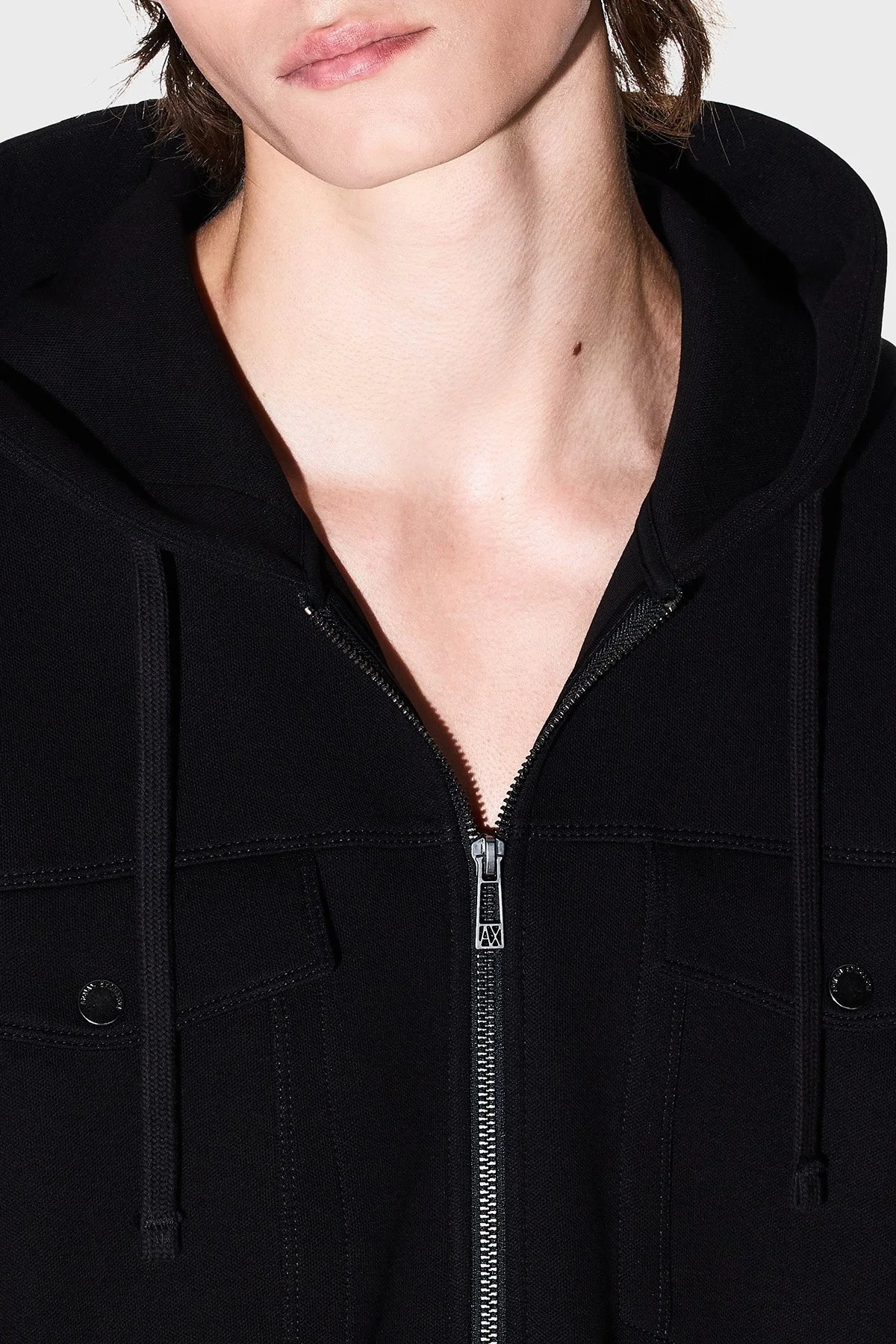 Armani Exchange Streç Pamuklu Relaxed Fit Kapüşonlu Erkek Sweat XM000967 AF16222 UC001 SİYAH - 4