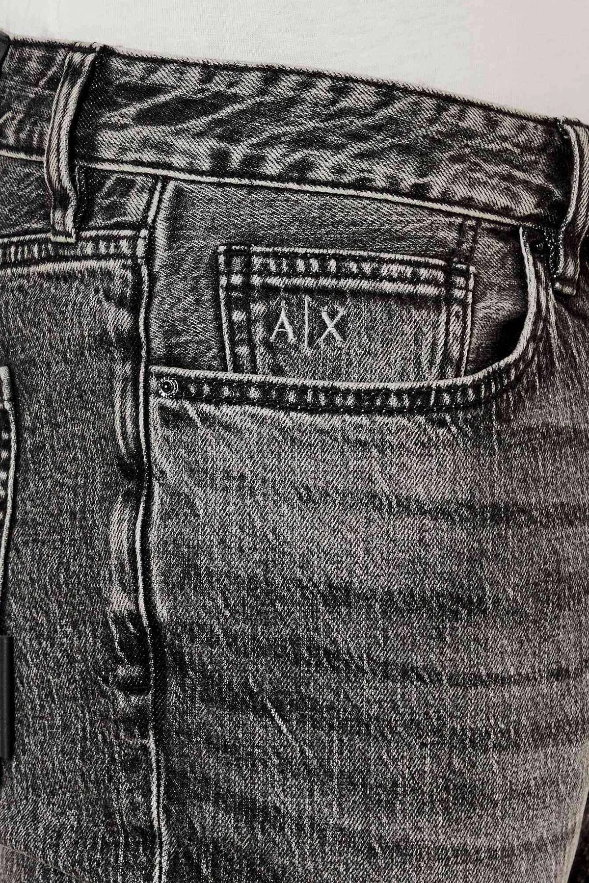Armani Exchange Streç Pamuklu Skinny Fit Normal Bel Dar Paça Jeans Erkek Kot Pantolon XM000070 AF13264 M8088 GRİ - 10