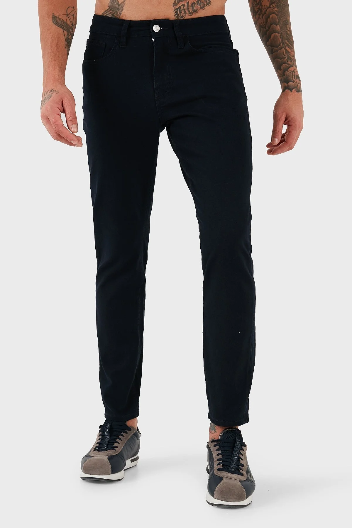 Armani Exchange Streç Pamuklu Skinny Fit Normal Bel Düz Paça Jeans Erkek Kot Pantolon 8NZJ14 Z2SBZ 1510 LACİVERT - 1