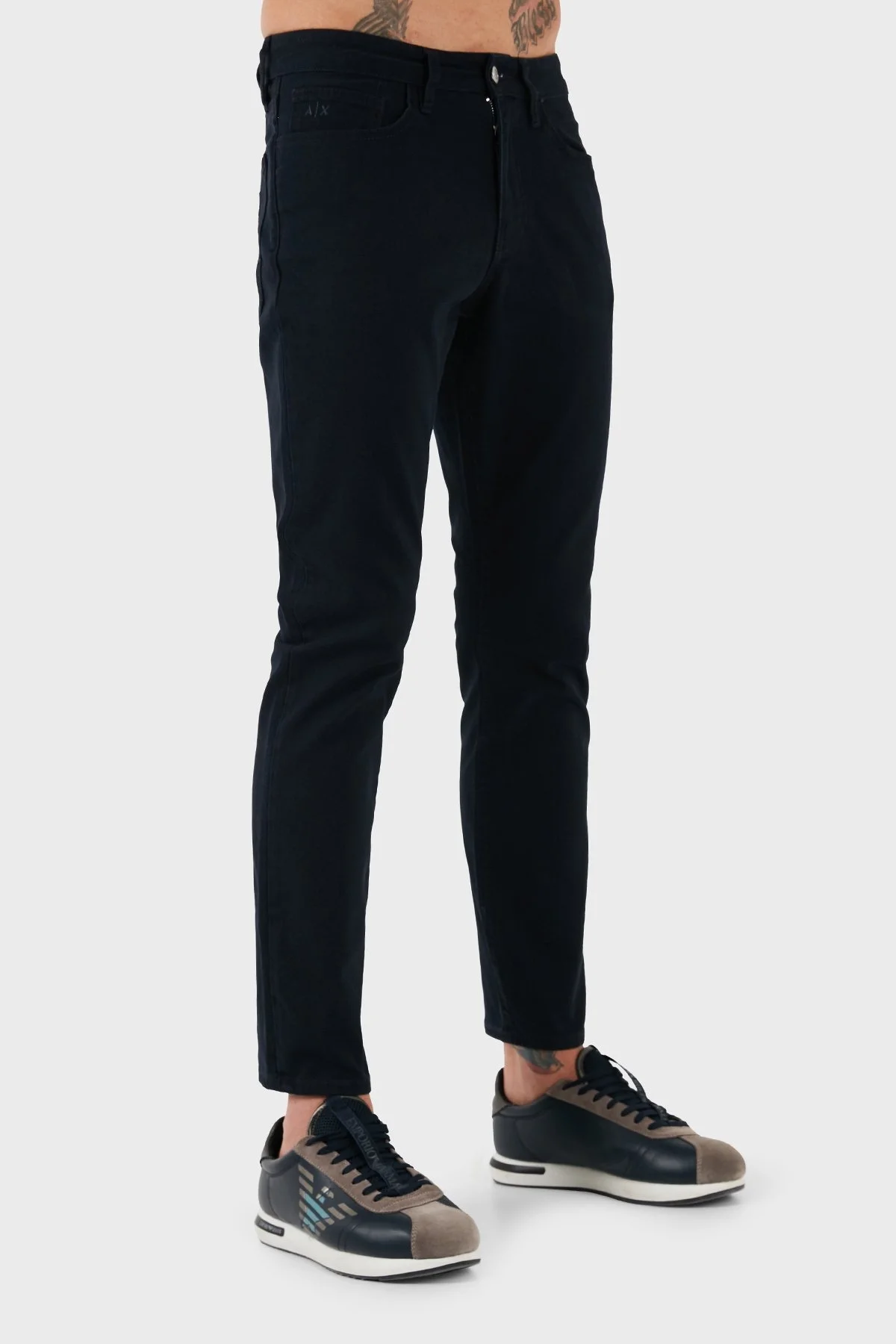 Armani Exchange Streç Pamuklu Skinny Fit Normal Bel Düz Paça Jeans Erkek Kot Pantolon 8NZJ14 Z2SBZ 1510 LACİVERT - 4