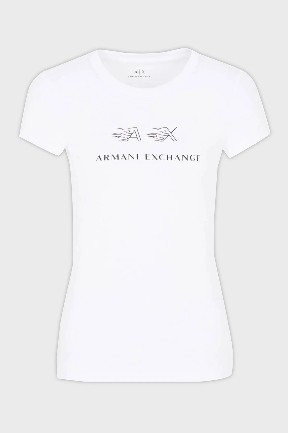 Armani Exchange Streç Pamuklu Slim Fit Bisiklet Yaka Bayan T Shirt 6RYT22 YJC7Z 1000 BEYAZ - 5