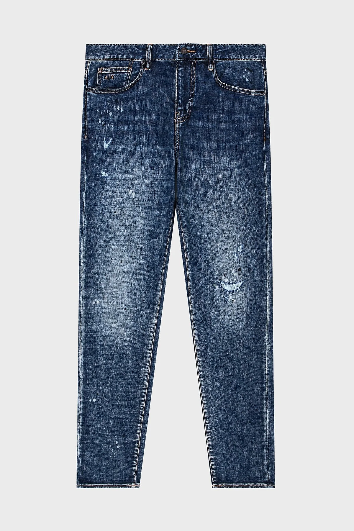 Armani Exchange Streç Pamuklu Slim Fit Düşük Bel Dar Paça Jeans Erkek Kot Pantolon XM000070 AF17012 MB001 LACİVERT - 5