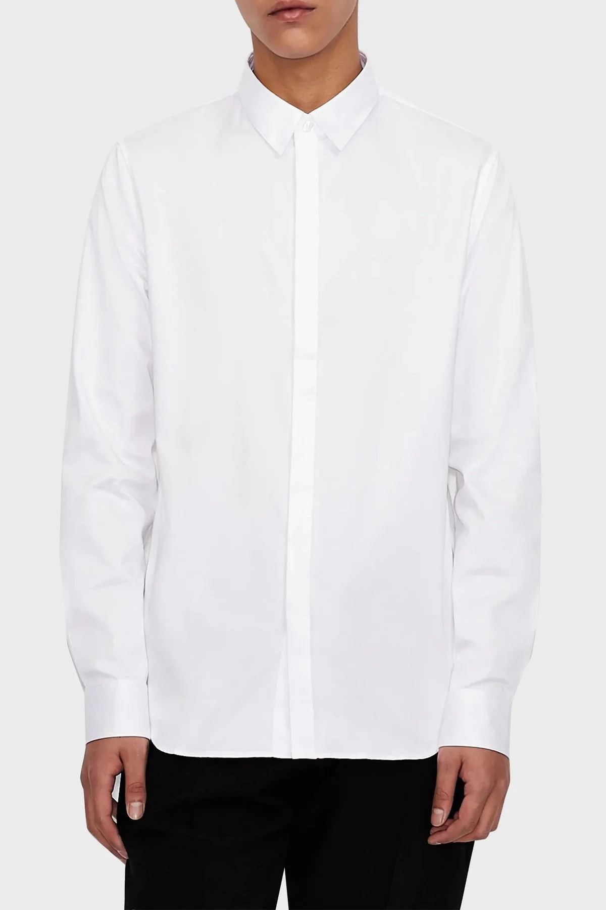 Armani Exchange Streç Pamuklu Slim Fit Erkek Gömlek 8NZCBD ZN10Z 0113 BEYAZ - 1