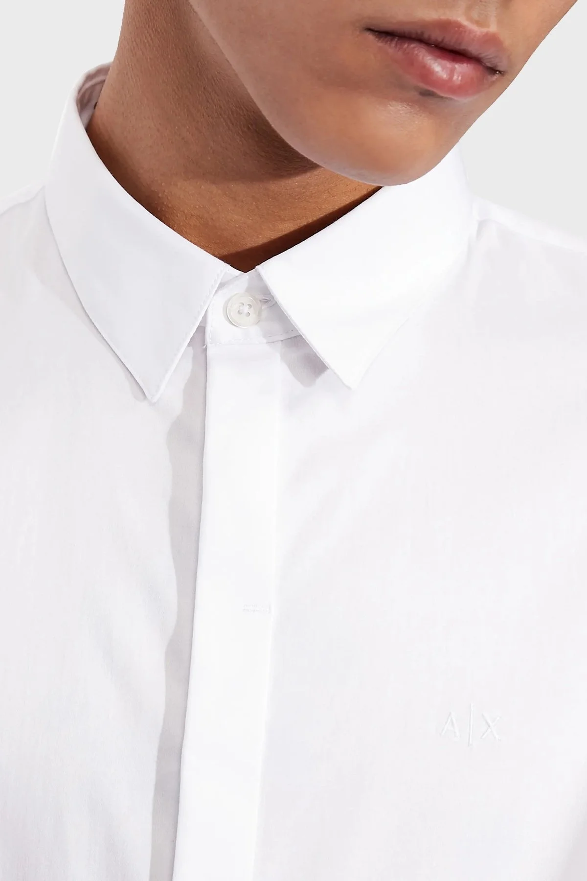 Armani Exchange Streç Pamuklu Slim Fit Erkek Gömlek 8NZCBD ZN10Z 0113 BEYAZ - 3