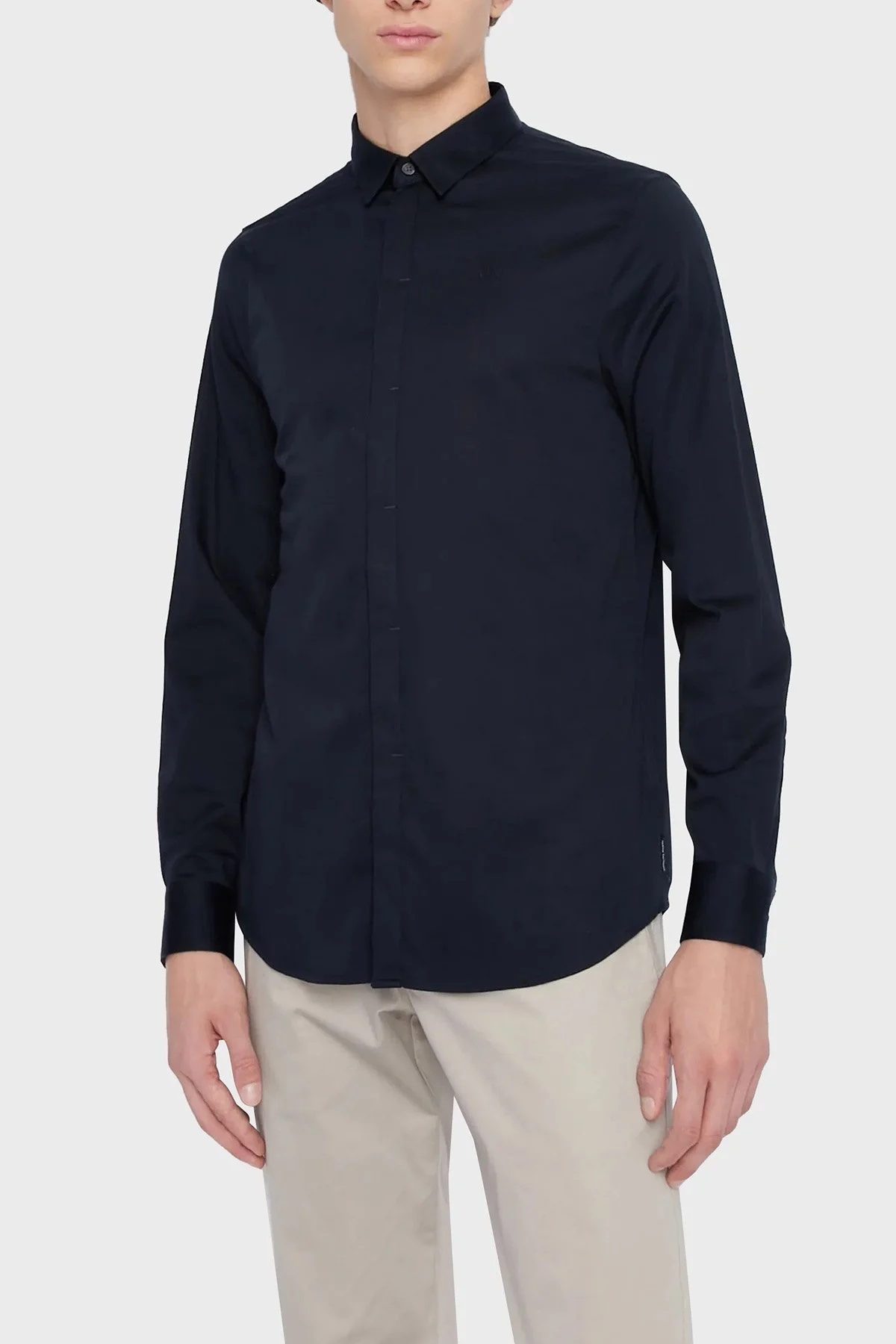 Armani Exchange Streç Pamuklu Slim Fit Erkek Gömlek 8NZCBD ZN10Z 1510 LACİVERT - 6