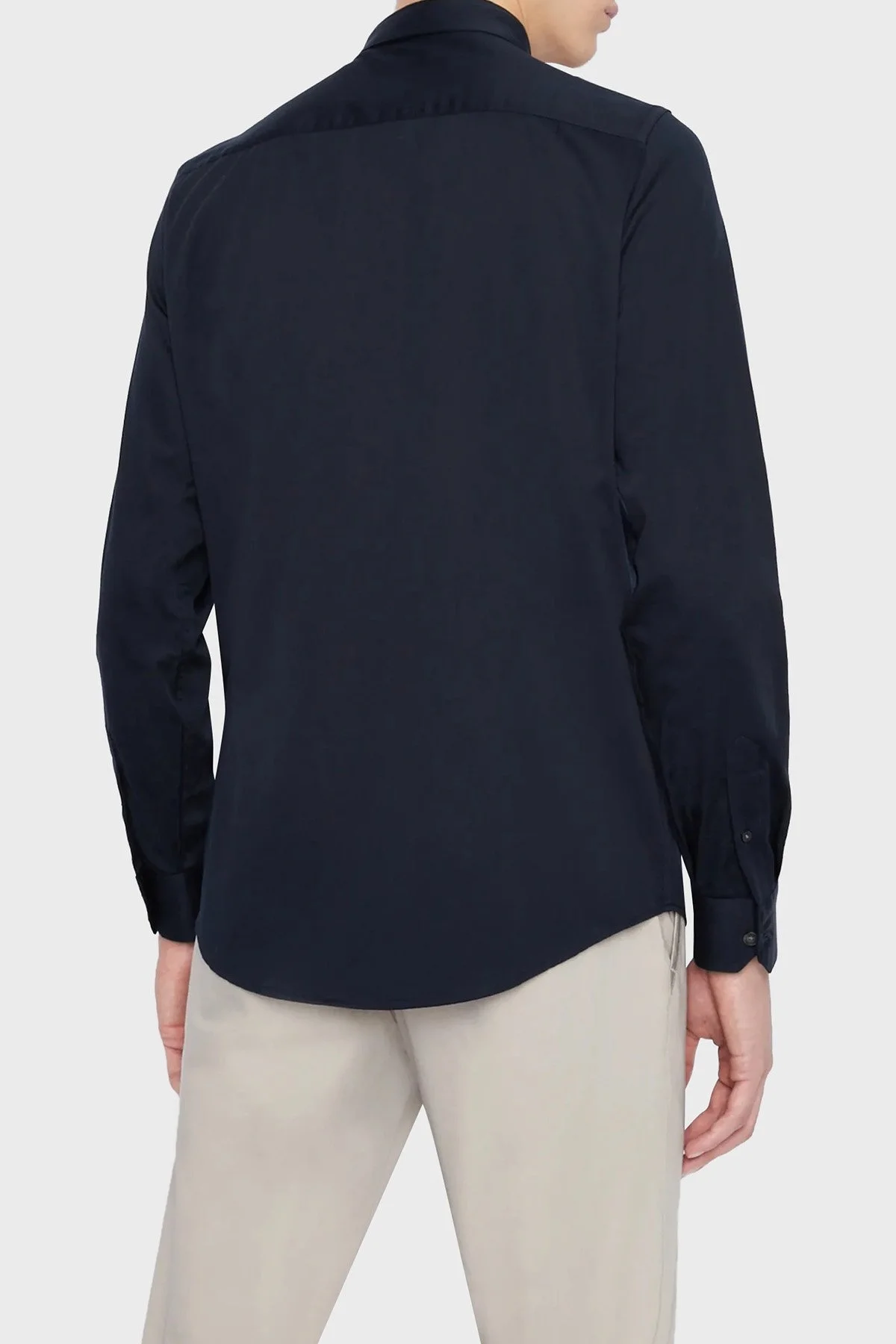Armani Exchange Streç Pamuklu Slim Fit Erkek Gömlek 8NZCBD ZN10Z 1510 LACİVERT - 8