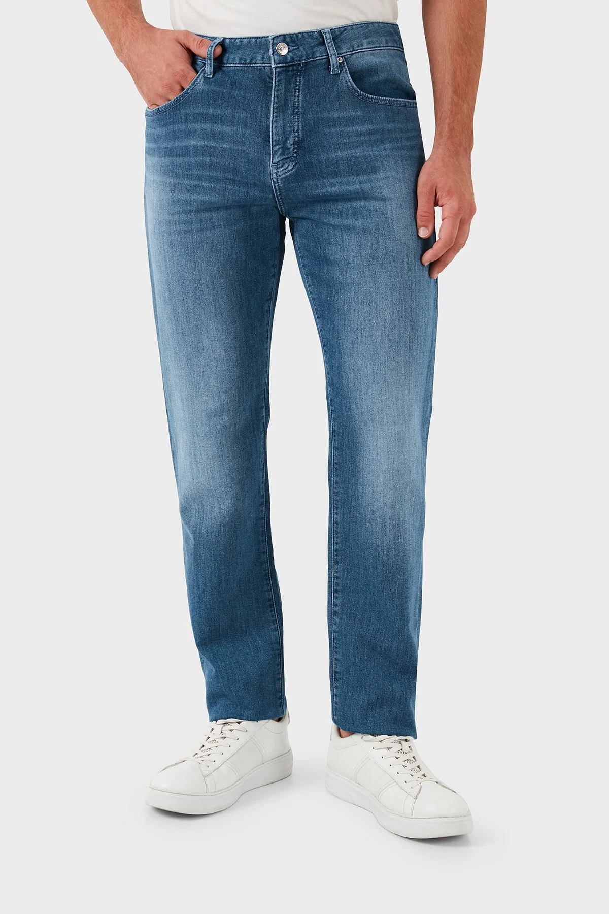 Armani Exchange Streç Pamuklu Slim Fit Jeans Erkek Kot Pantolon 3DZJ13 Z1TTZ 25EV MAVİ - 3