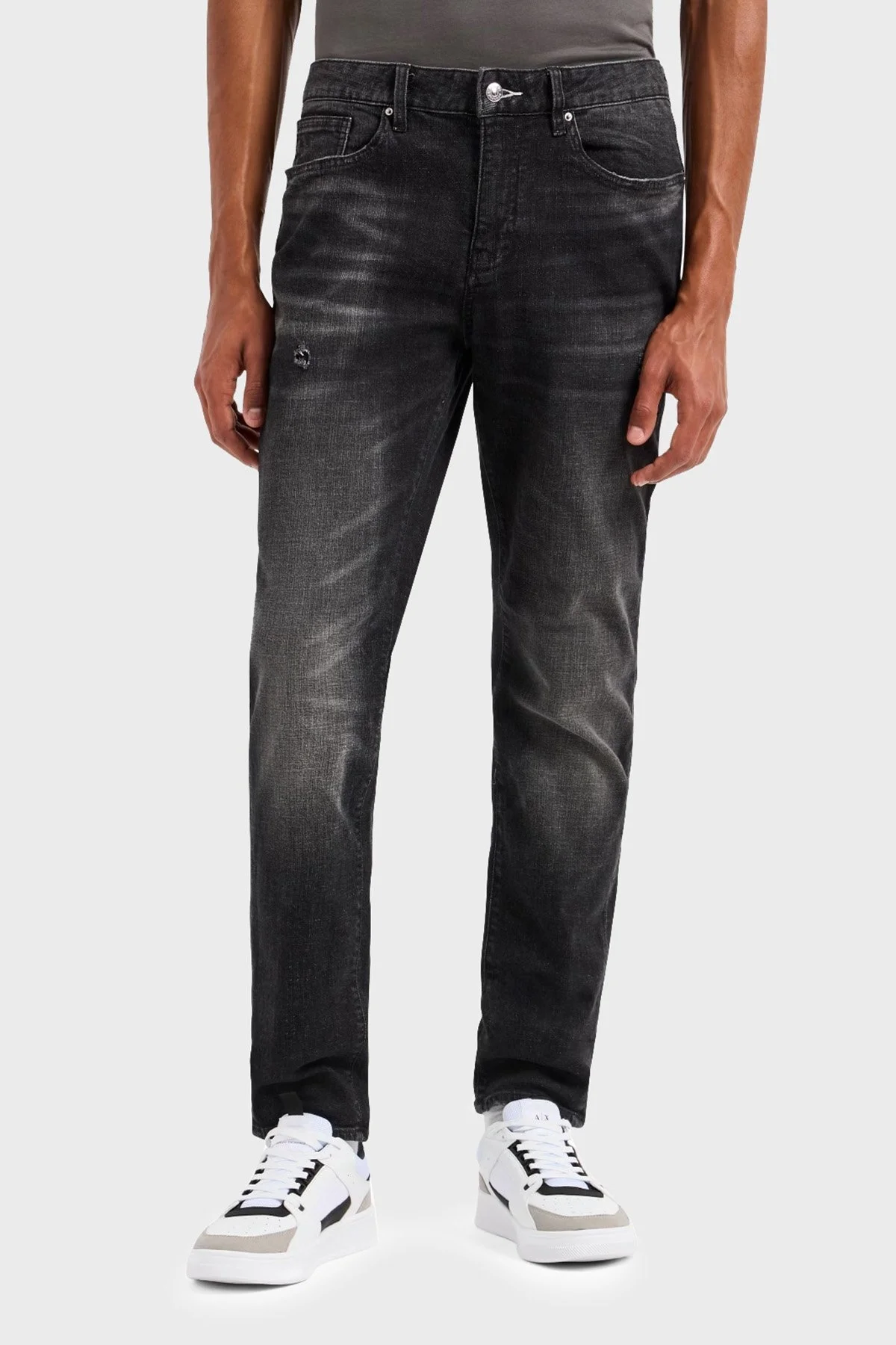 Armani Exchange Streç Pamuklu Slim Fit Normal Bel Boru Paça Jeans Erkek Kot Pantolon 6DZJ14 Z1TNZ 0204 SİYAH - 1