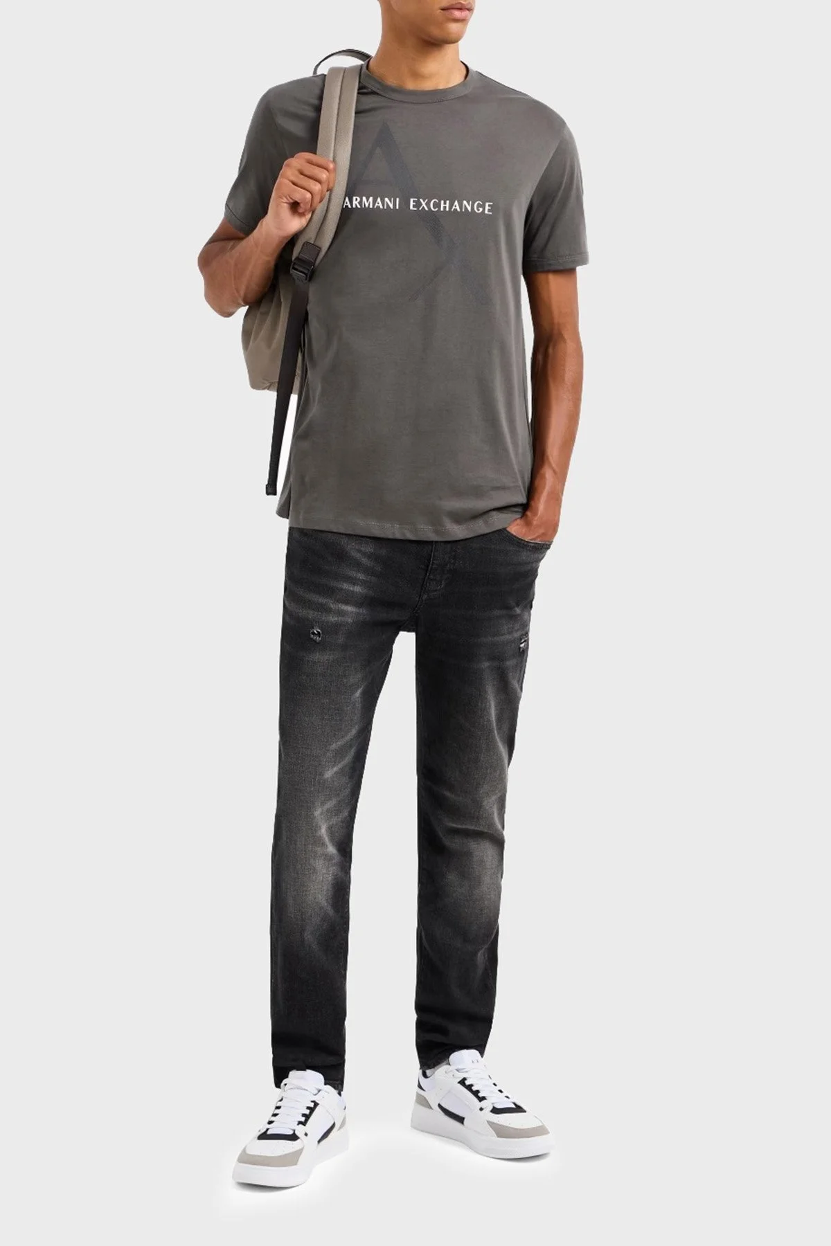 Armani Exchange Streç Pamuklu Slim Fit Normal Bel Boru Paça Jeans Erkek Kot Pantolon 6DZJ14 Z1TNZ 0204 SİYAH - 2