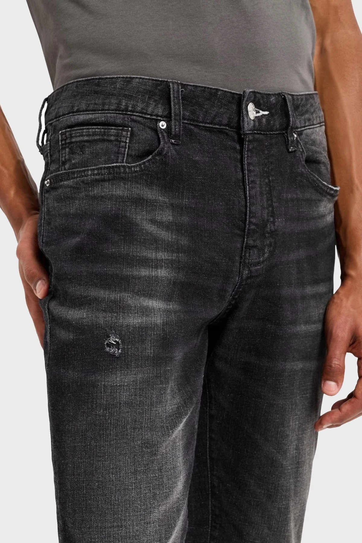 Armani Exchange Streç Pamuklu Slim Fit Normal Bel Boru Paça Jeans Erkek Kot Pantolon 6DZJ14 Z1TNZ 0204 SİYAH - 3