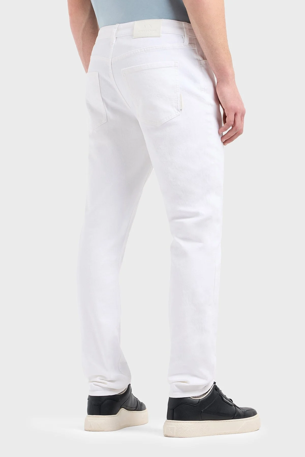 Armani Exchange Streç Pamuklu Slim Fit Normal Bel Dar Paça Jeans Erkek Kot Pantolon XM000070 AF14267 U0001 BEYAZ - 8