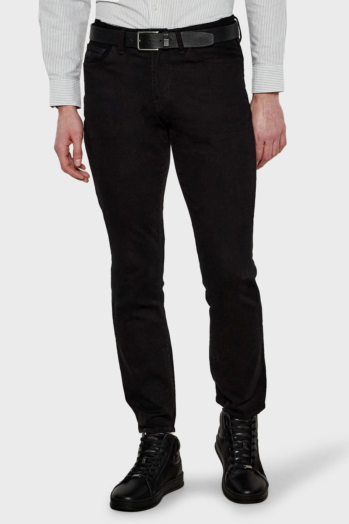 Armani Exchange Streç Pamuklu Slim Fit Normal Bel Dar Paça Jeans Erkek Kot Pantolon XM000070 AF14267 UC001 SİYAH - 6