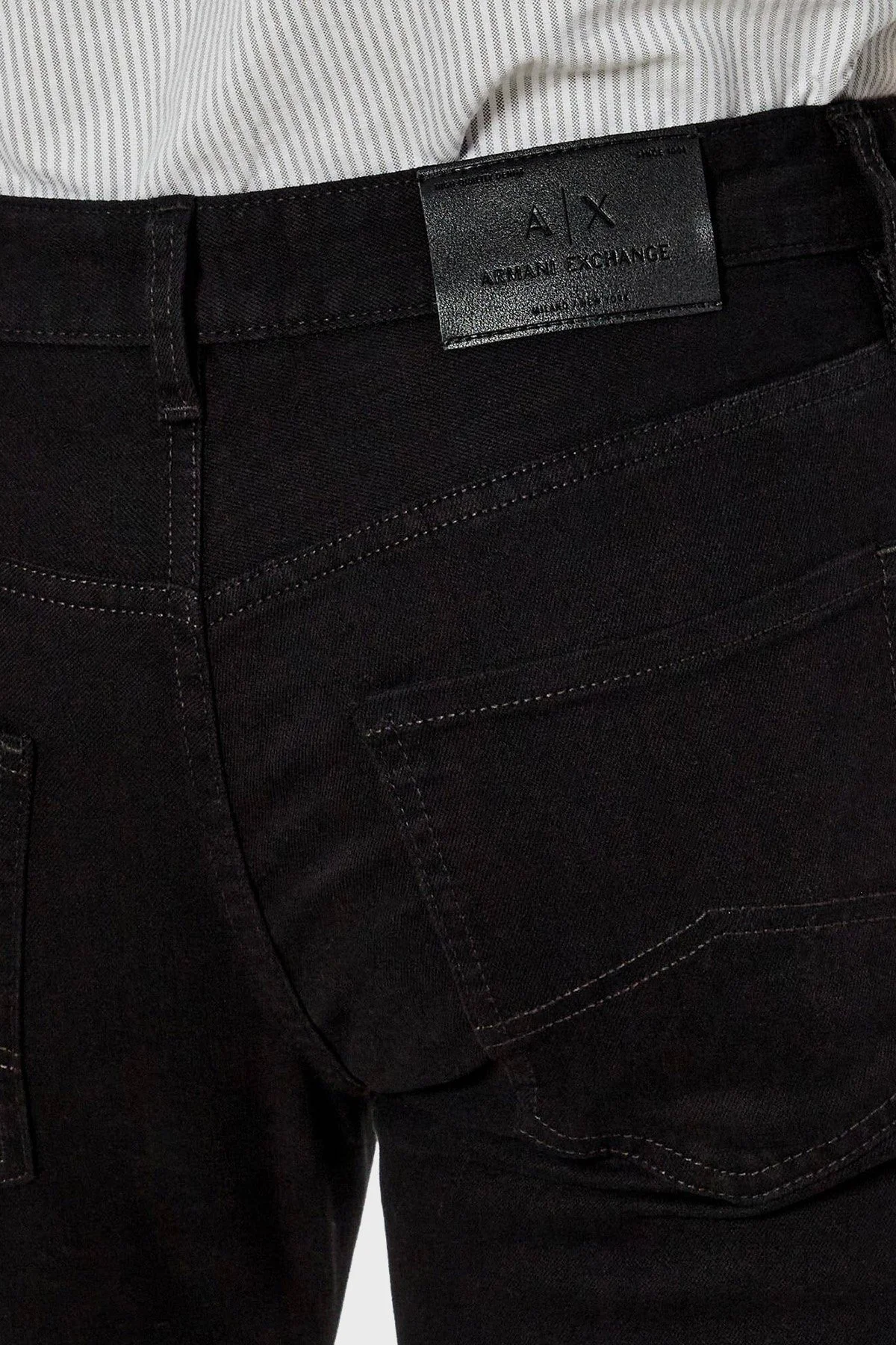 Armani Exchange Streç Pamuklu Slim Fit Normal Bel Dar Paça Jeans Erkek Kot Pantolon XM000070 AF14267 UC001 SİYAH - 10