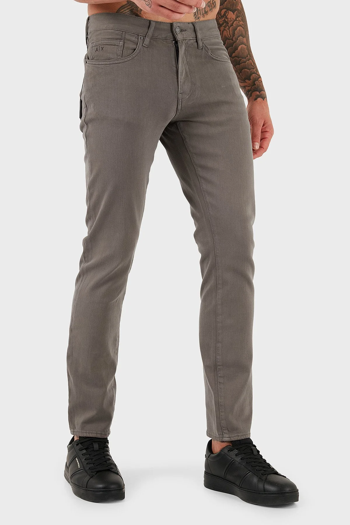 Armani Exchange Streç Pamuklu Slim Fit Normal Bel Dar Paça Jeans Erkek Kot Pantolon XM000070 AF18826 U8092 KOYU GRİ - 1