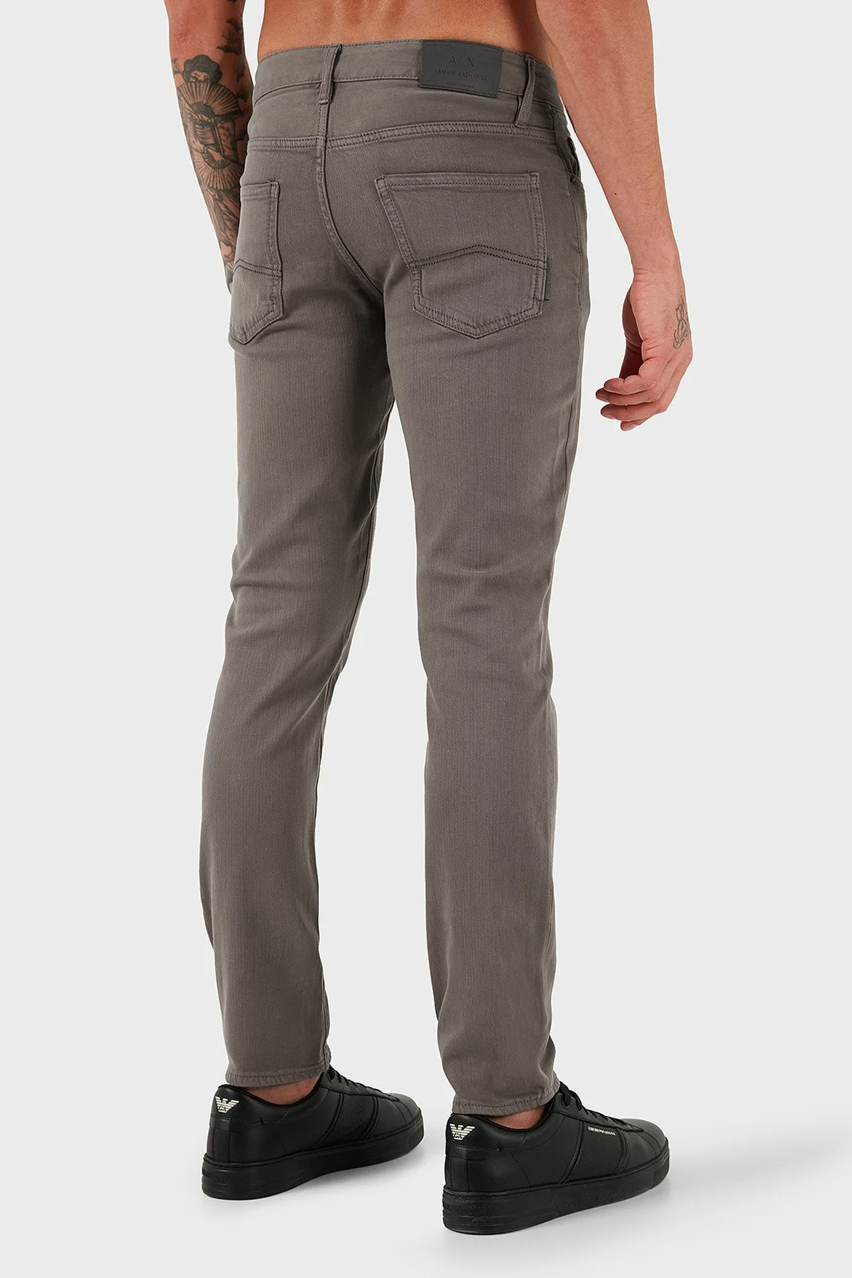 Armani Exchange Streç Pamuklu Slim Fit Normal Bel Dar Paça Jeans Erkek Kot Pantolon XM000070 AF18826 U8092 KOYU GRİ - 3