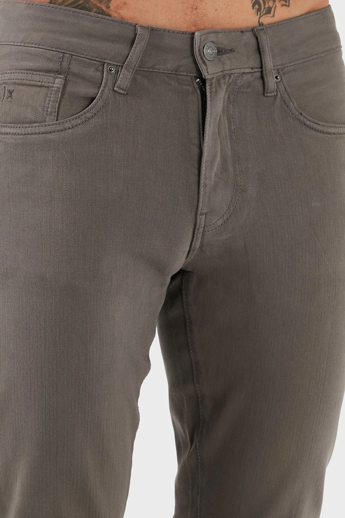Armani Exchange Streç Pamuklu Slim Fit Normal Bel Dar Paça Jeans Erkek Kot Pantolon XM000070 AF18826 U8092 KOYU GRİ - 6