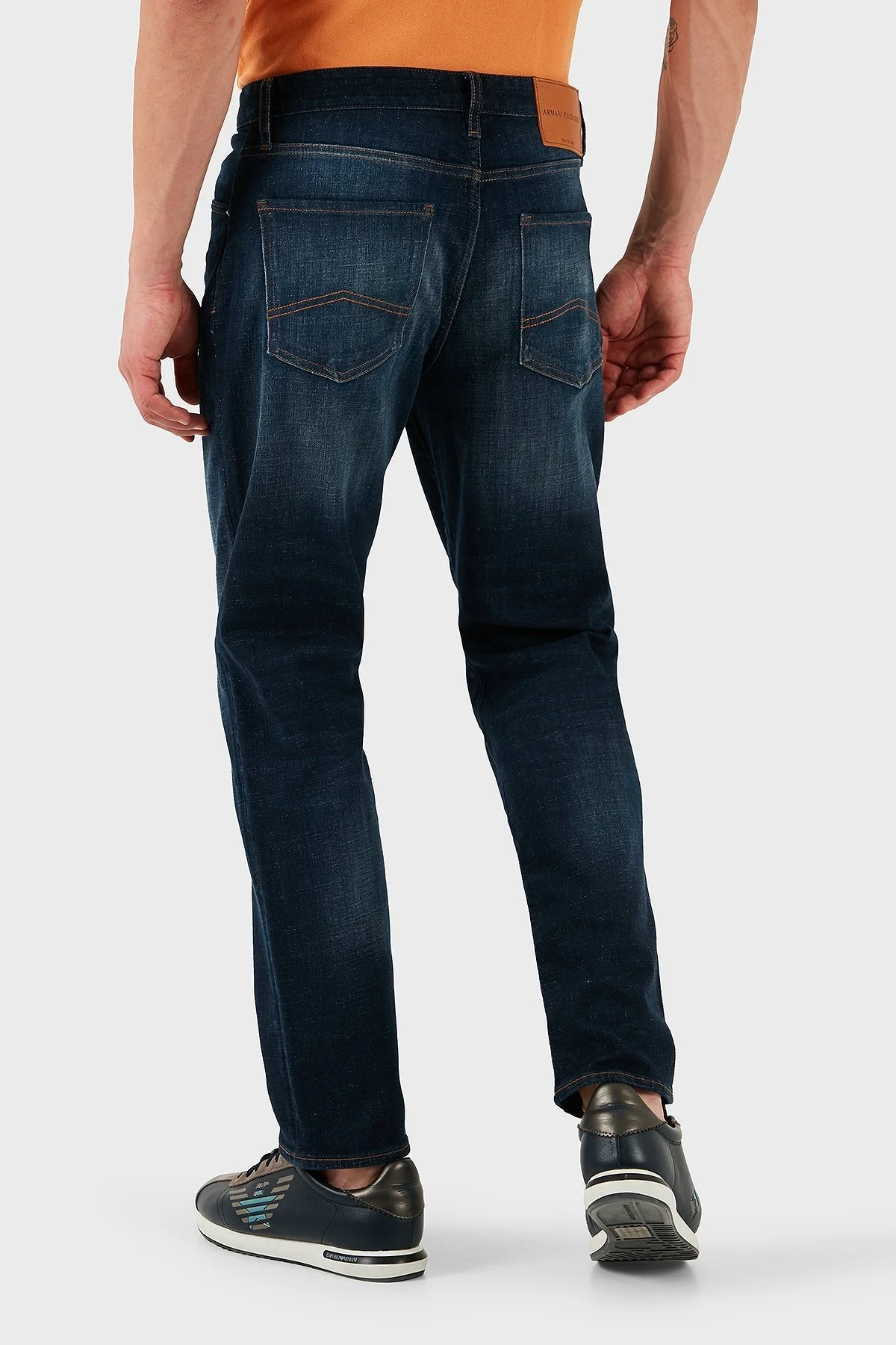 Armani Exchange Streç Pamuklu Slim Fit Normal Bel Düz Paça Jeans Erkek Kot Pantolon XM000049 AF13098 MB001 LACİVERT - 5
