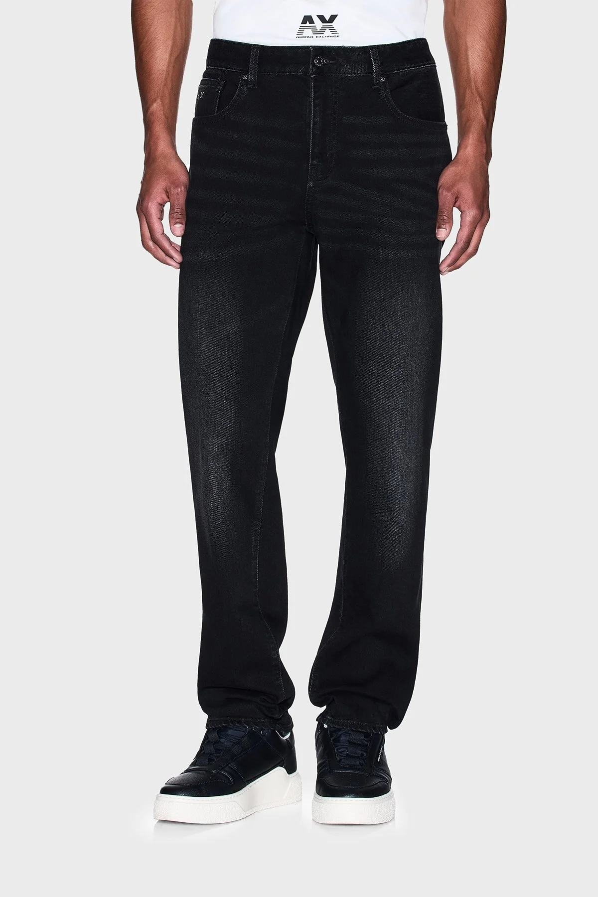 Armani Exchange Streç Pamuklu Slim Fit Normal Bel Düz Paça Jeans Erkek Kot Pantolon XM000049 AF13266 MC002 SİYAH - 8